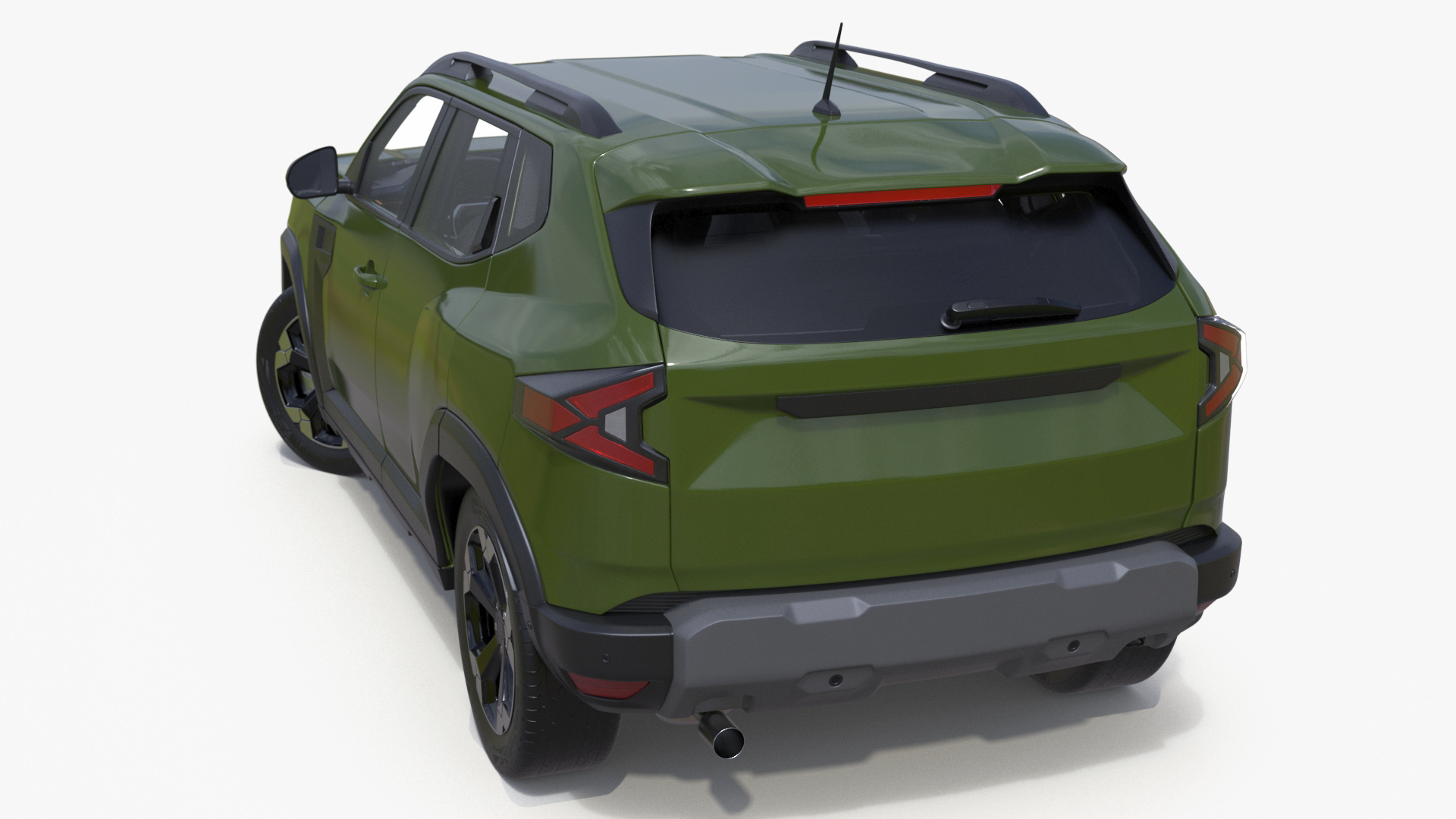 Modern Crossover SUV Green Rigged for Maya 3D