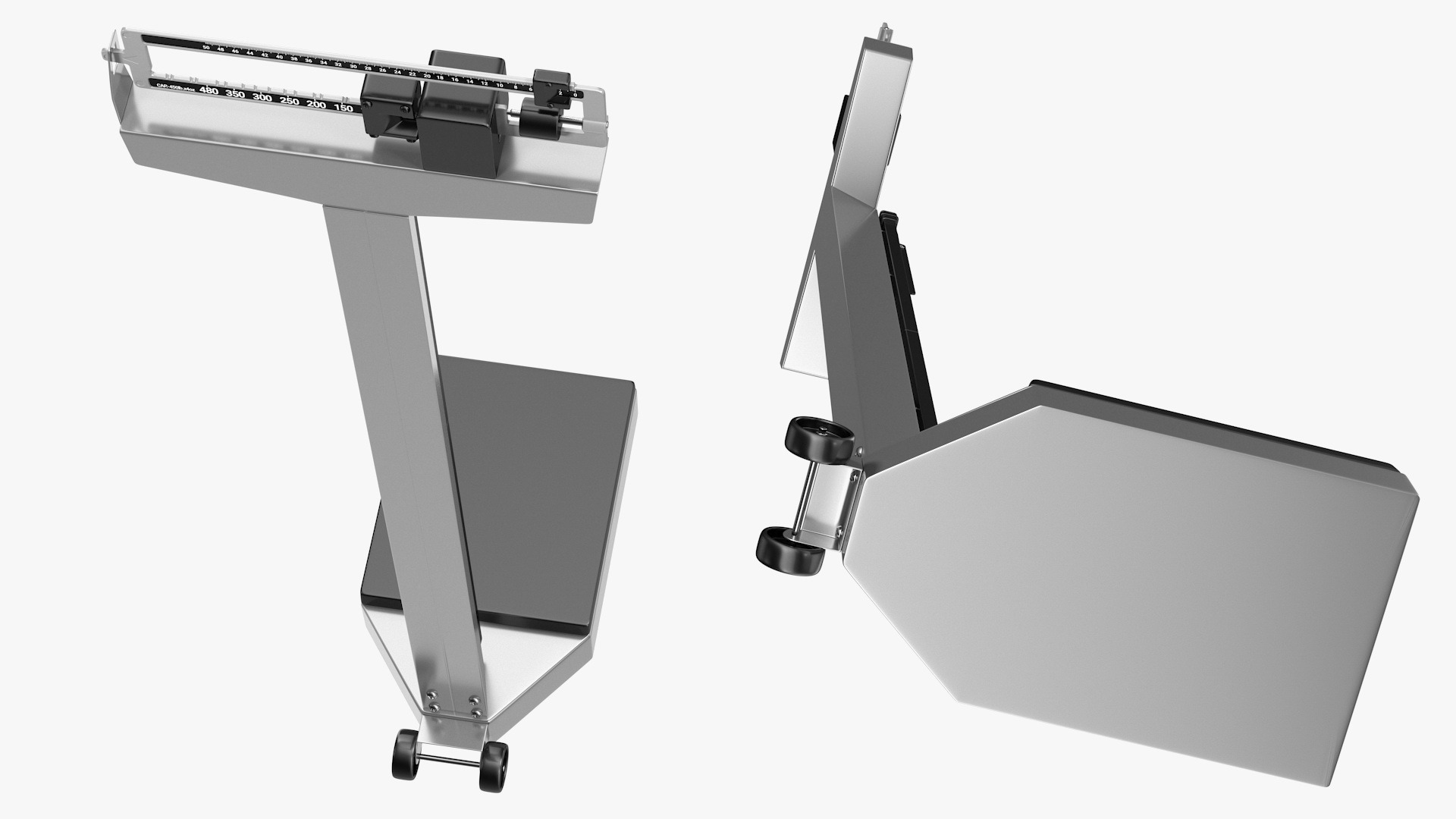 Mechanical Patient Weighing Scale with Height Rod 3D model