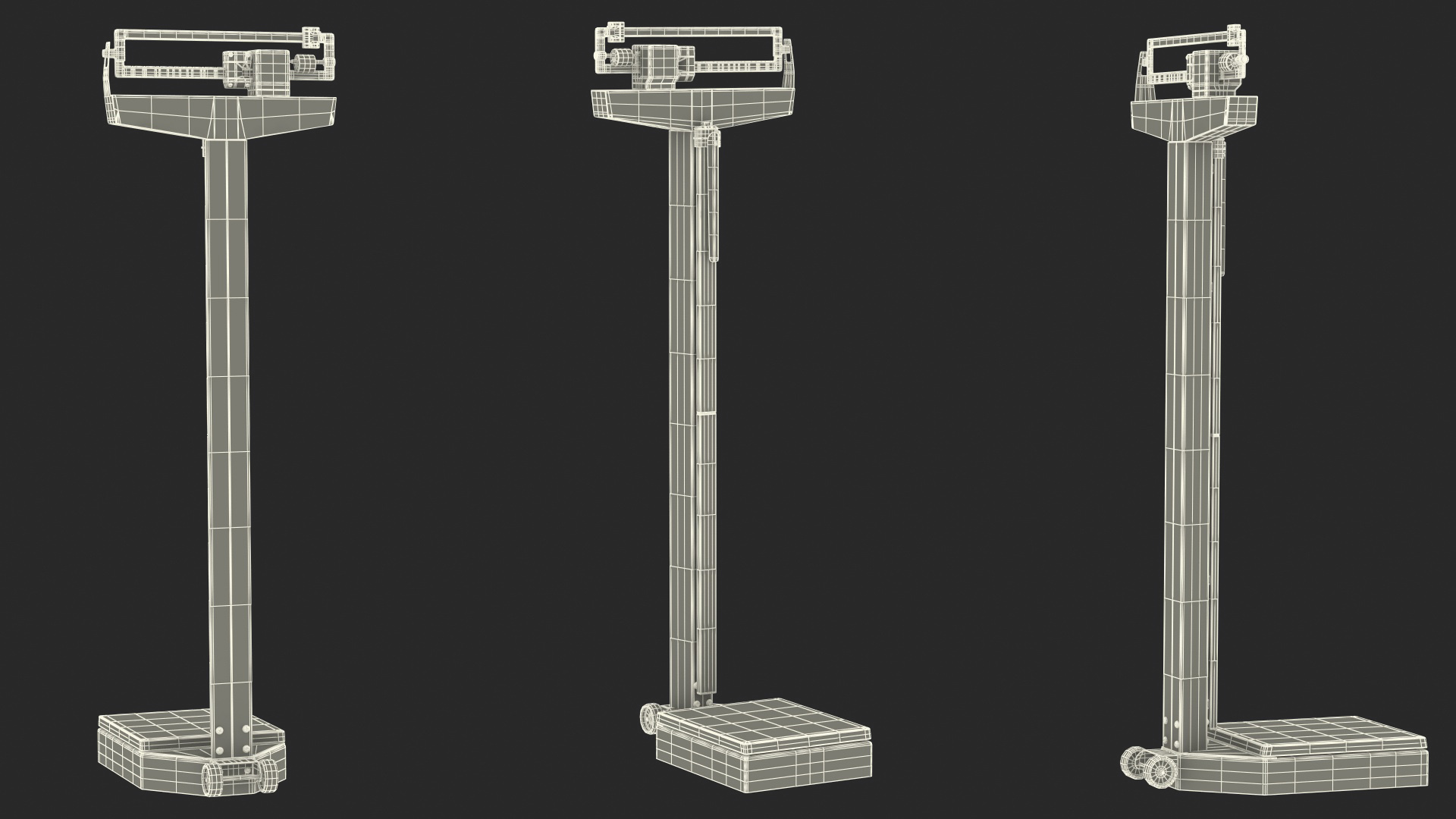 Mechanical Patient Weighing Scale with Height Rod 3D model