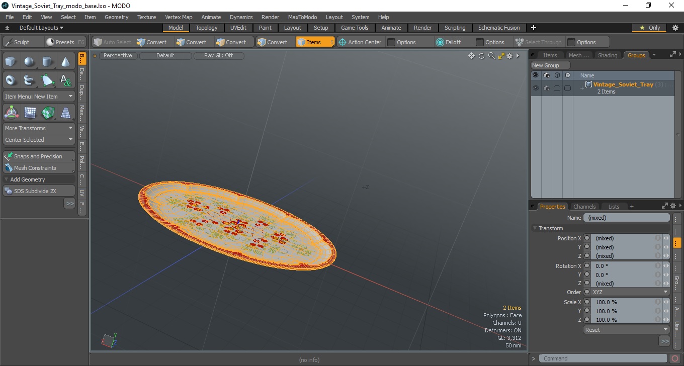 Vintage Soviet Tray 3D model