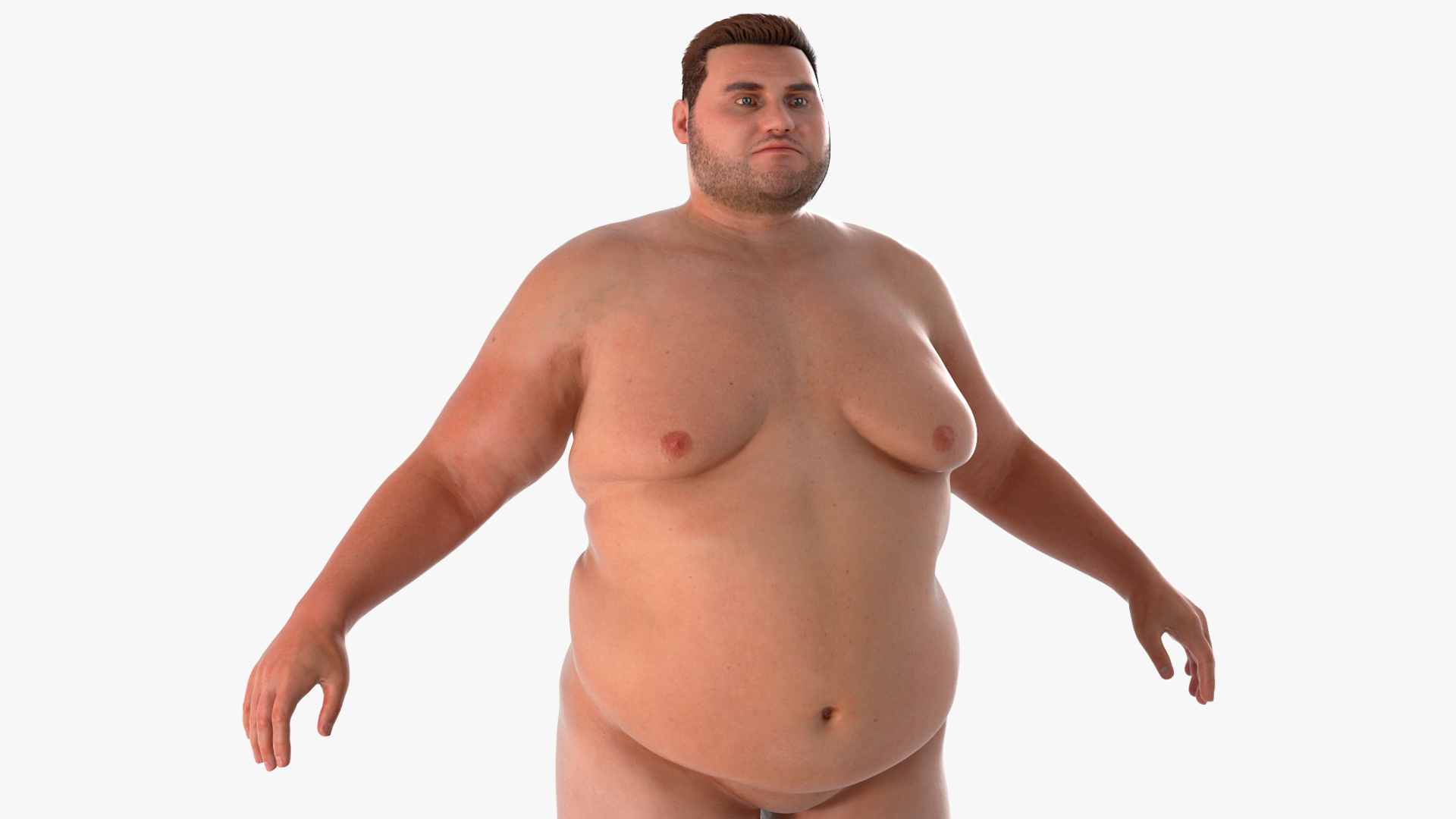 Naked Fat Man Fur 3D