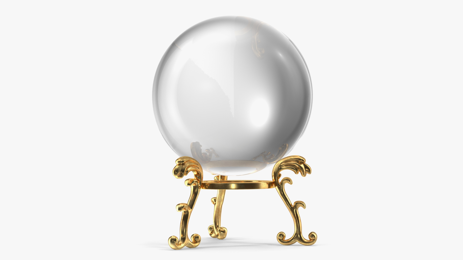 3D Clear Crystal Ball with Golden Stand