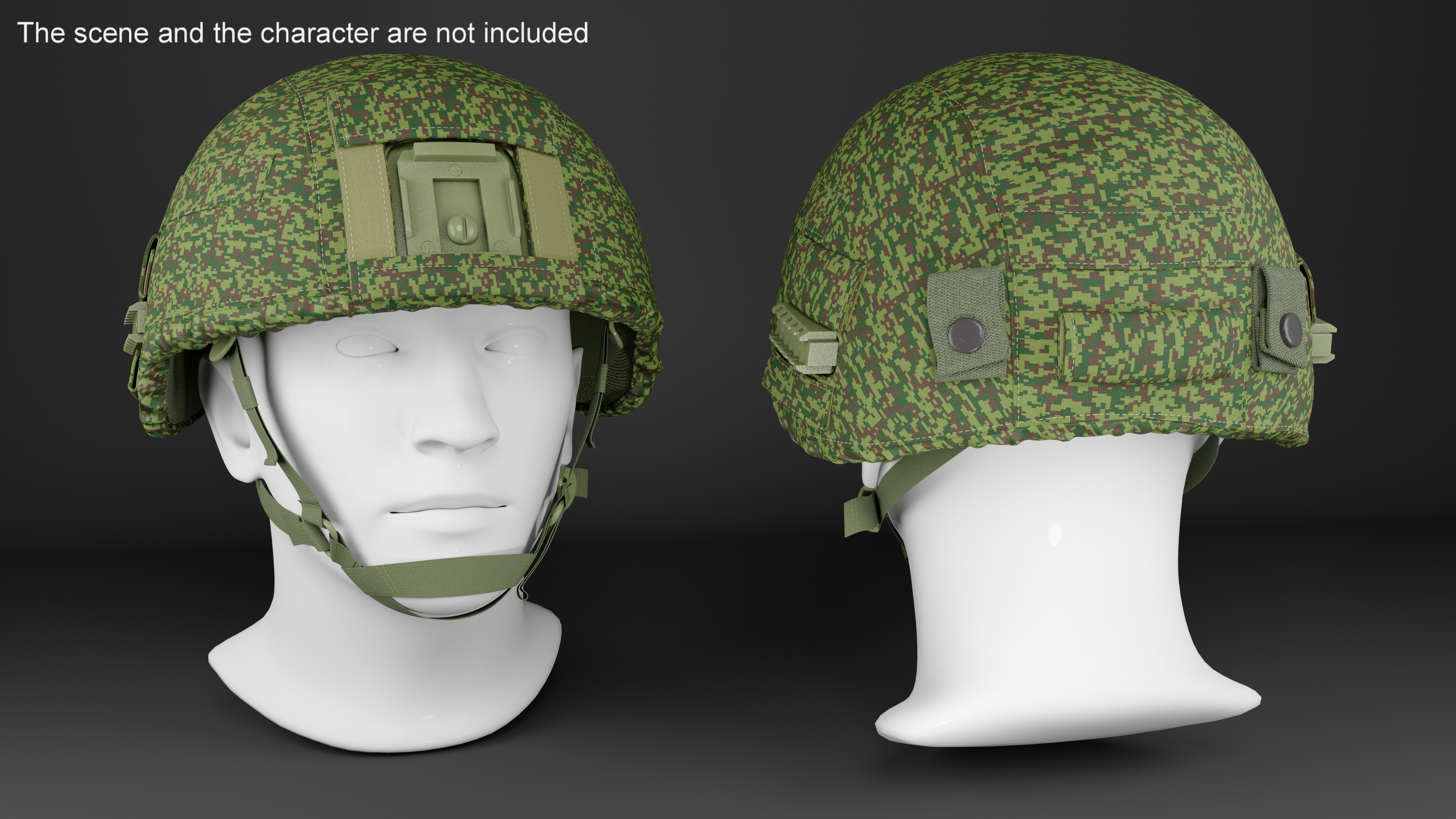 3D model Green Helmet Ratnik Dark Green Case