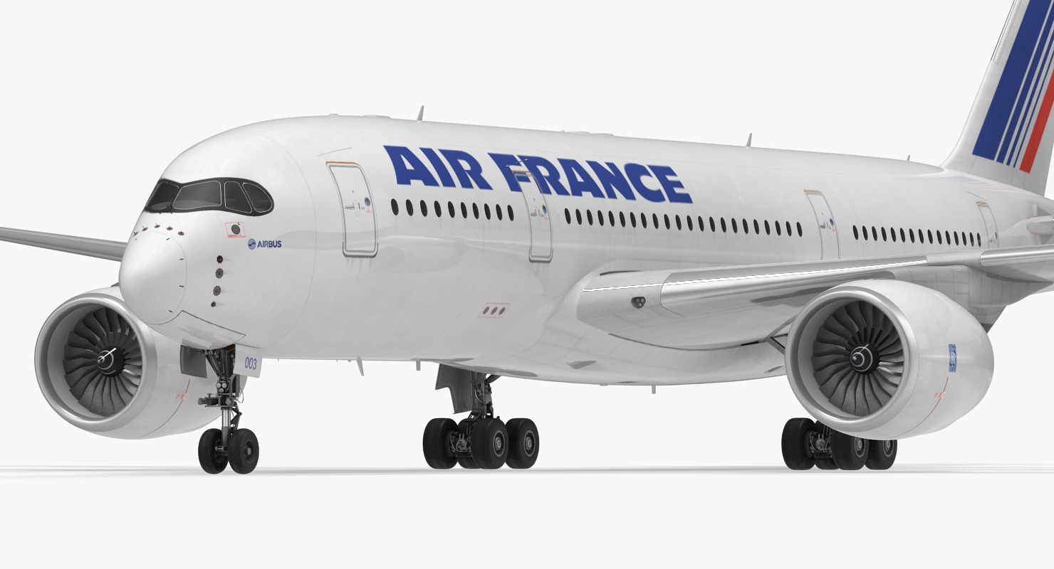 3D Airbus A350 800 Air France Rigged model