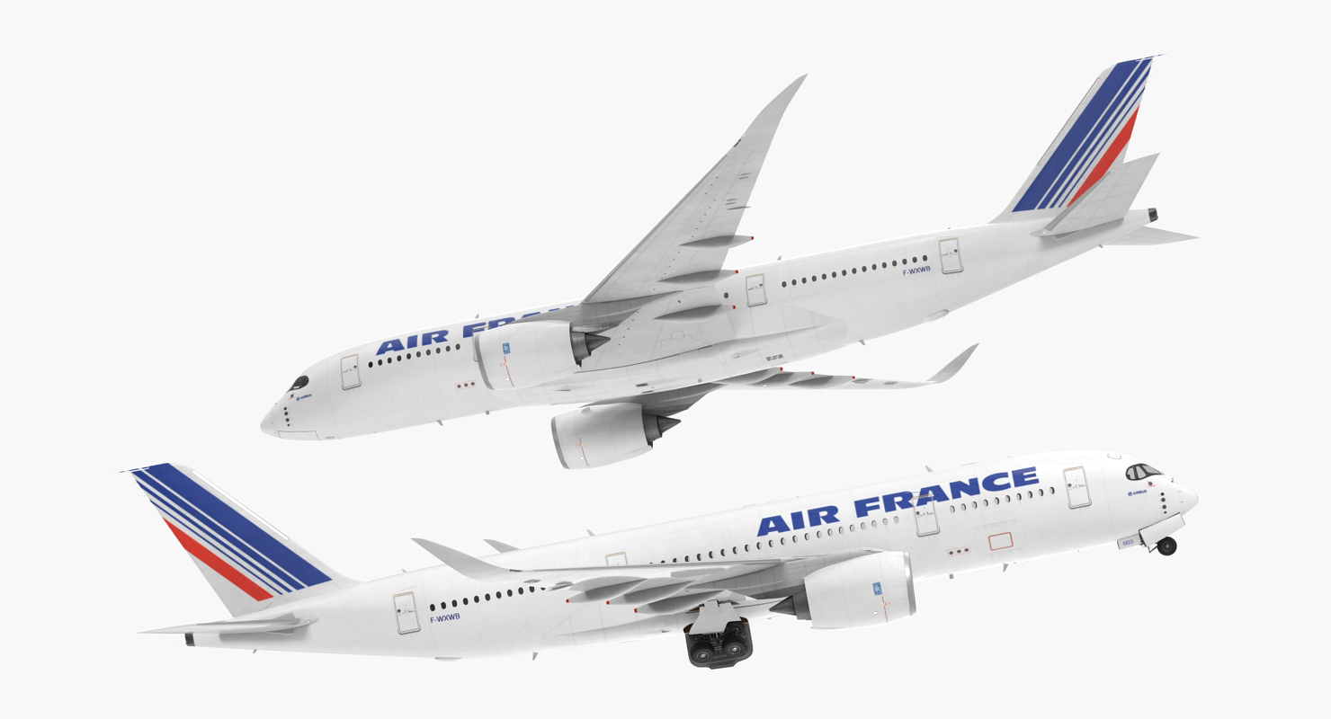 3D Airbus A350 800 Air France Rigged model