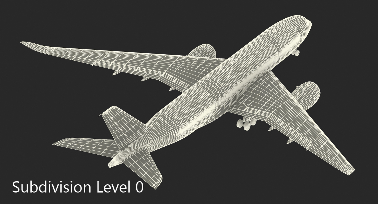 3D Airbus A350 800 Air France Rigged model