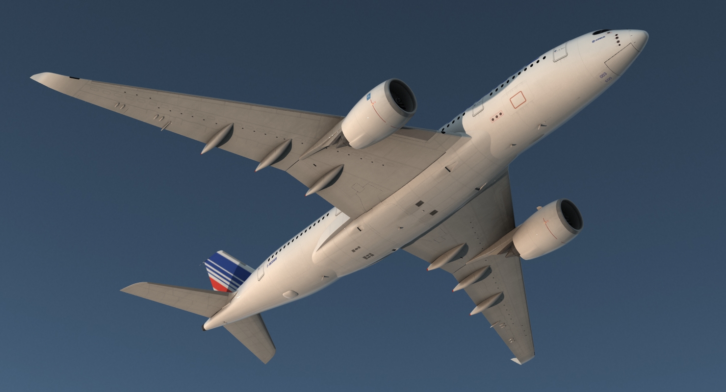 3D Airbus A350 800 Air France Rigged model