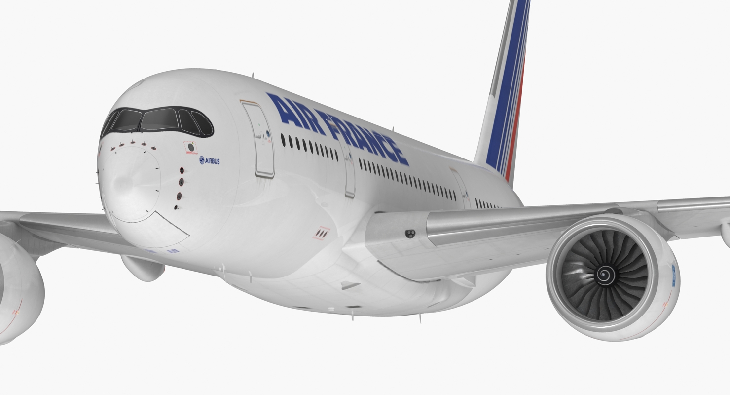 3D Airbus A350 800 Air France Rigged model