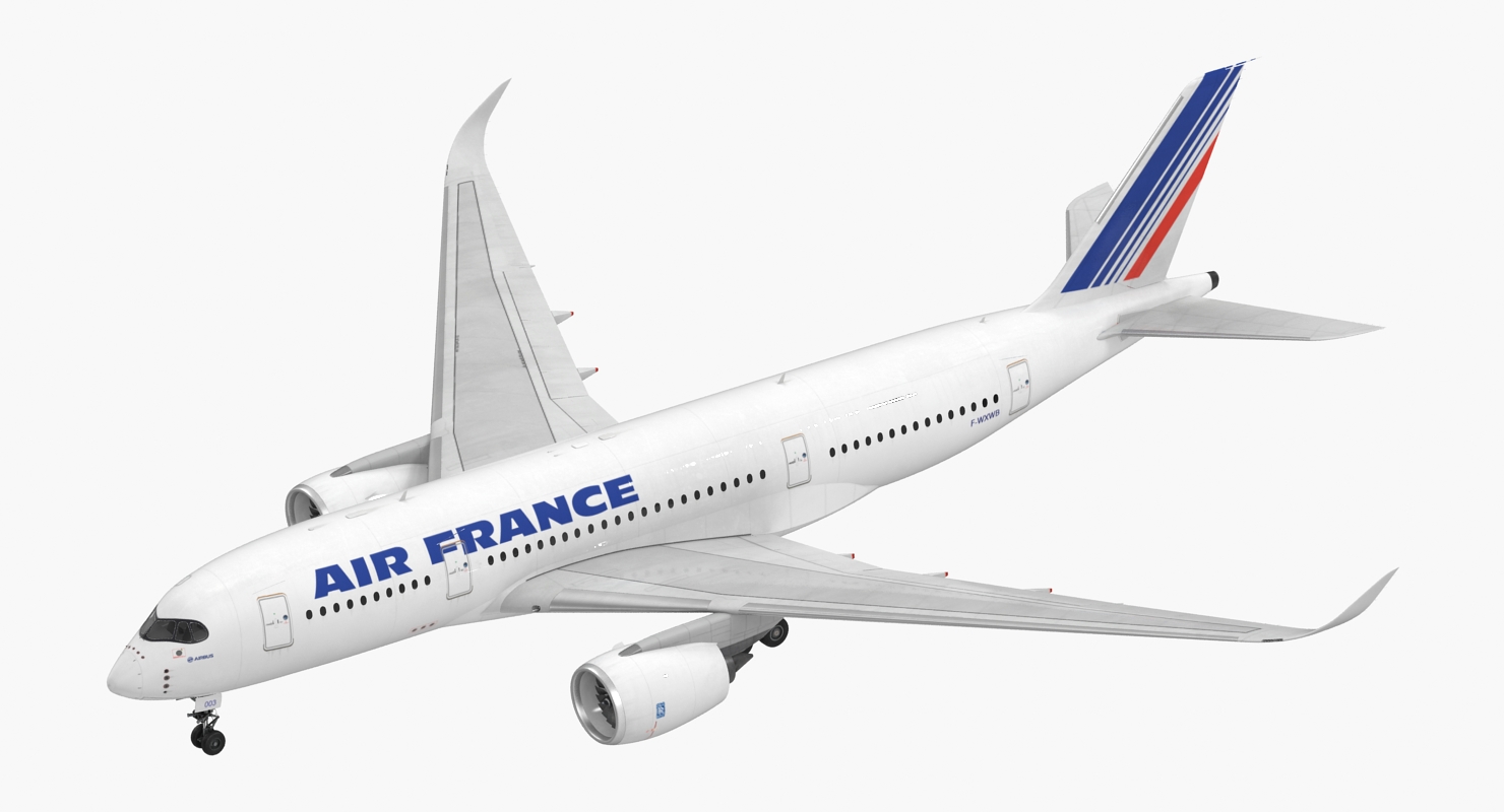 3D Airbus A350 800 Air France Rigged model