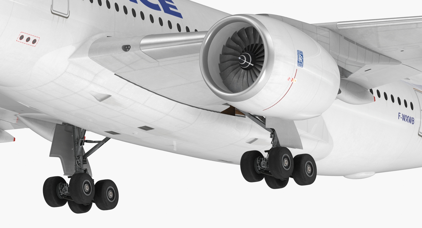 3D Airbus A350 800 Air France Rigged model