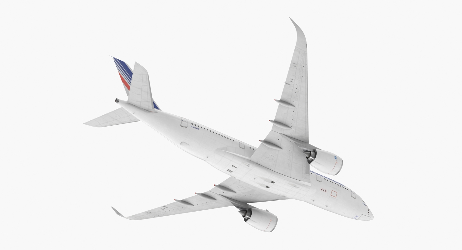 3D Airbus A350 800 Air France Rigged model