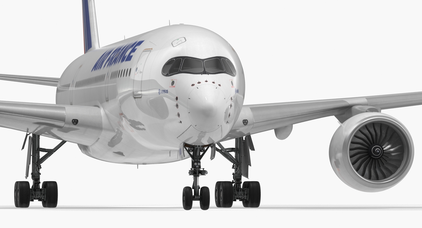 3D Airbus A350 800 Air France Rigged model