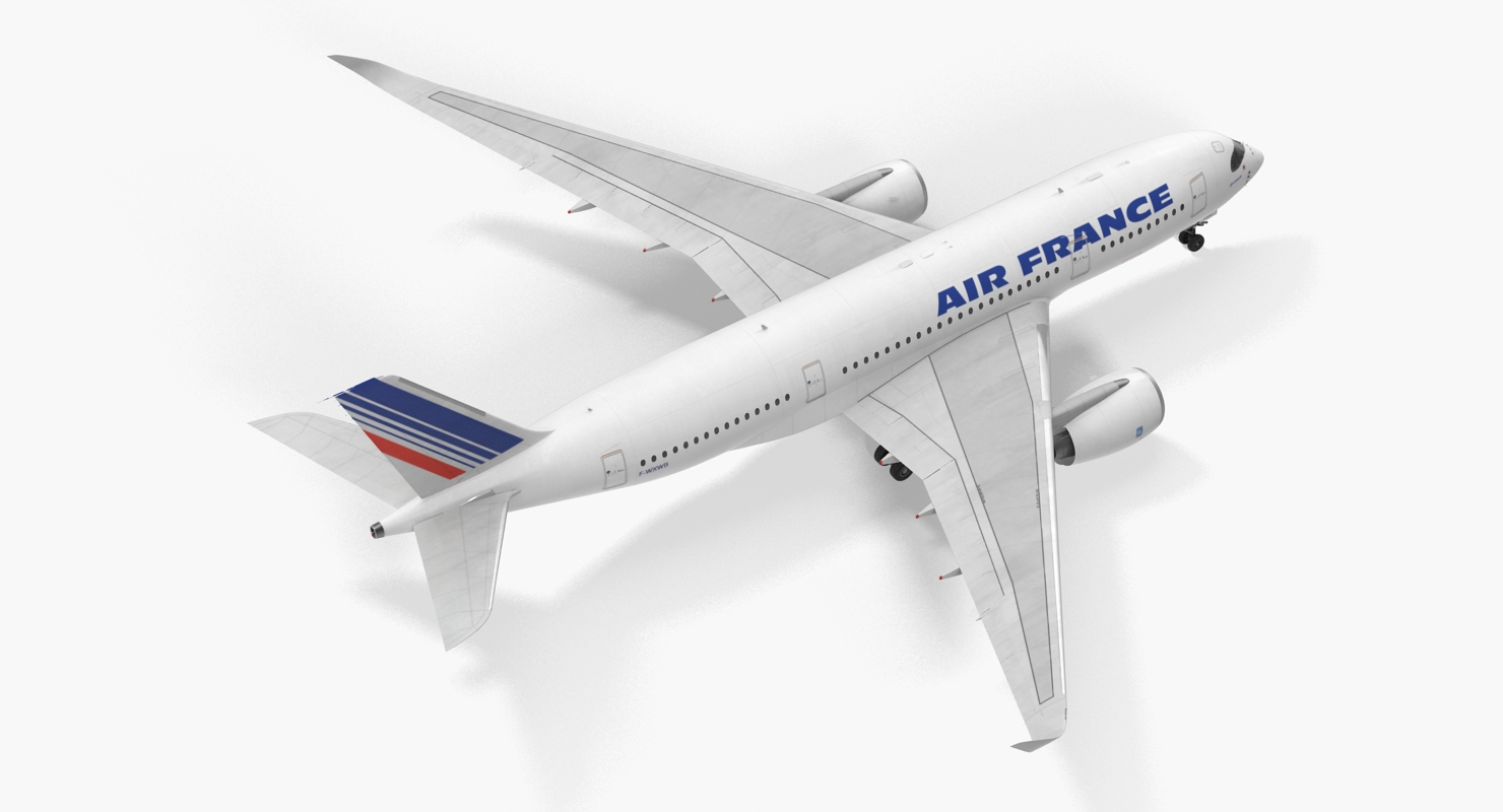 3D Airbus A350 800 Air France Rigged model