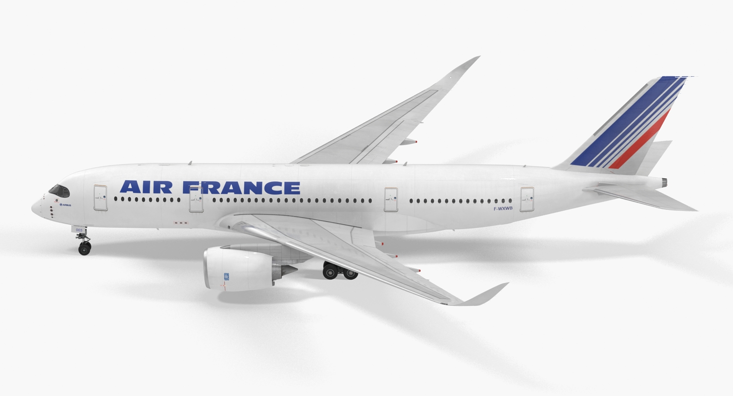 3D Airbus A350 800 Air France Rigged model