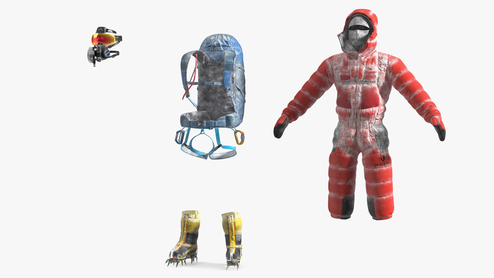 3D model Everest Climber in a Snow-Covered Suit Rigged