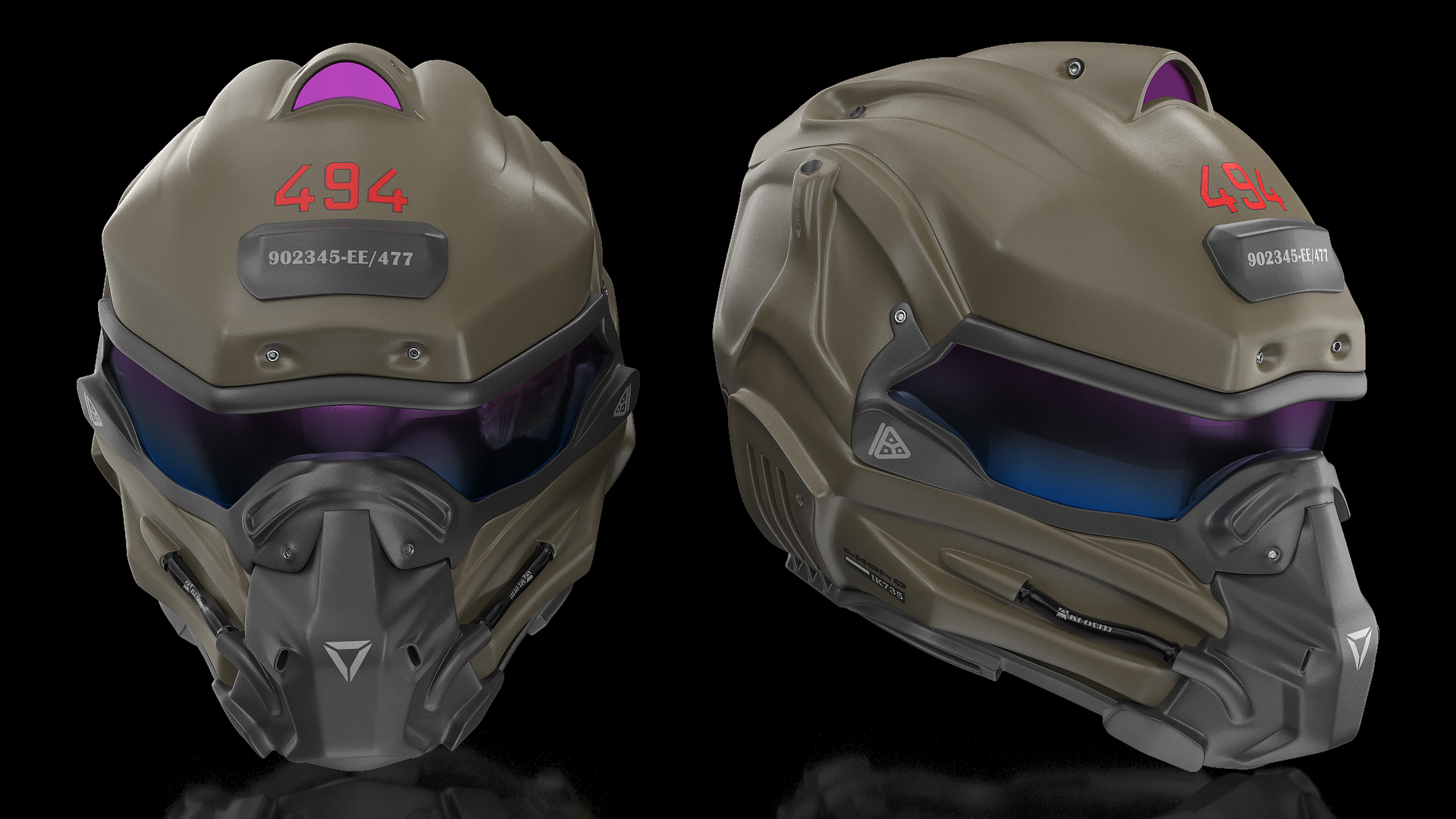 Sci Fi Futuristic Full Helmet 3D model