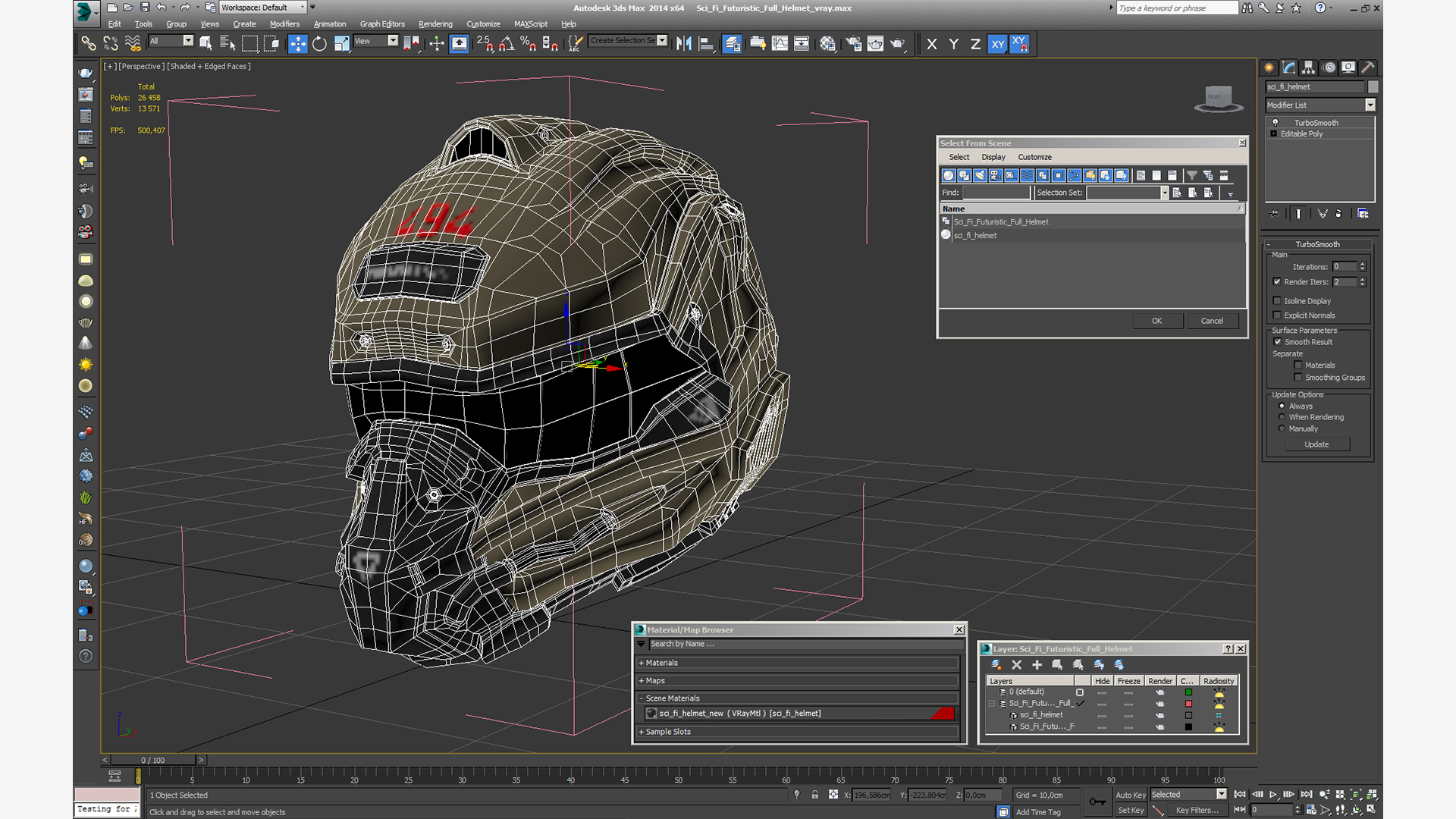 Sci Fi Futuristic Full Helmet 3D model