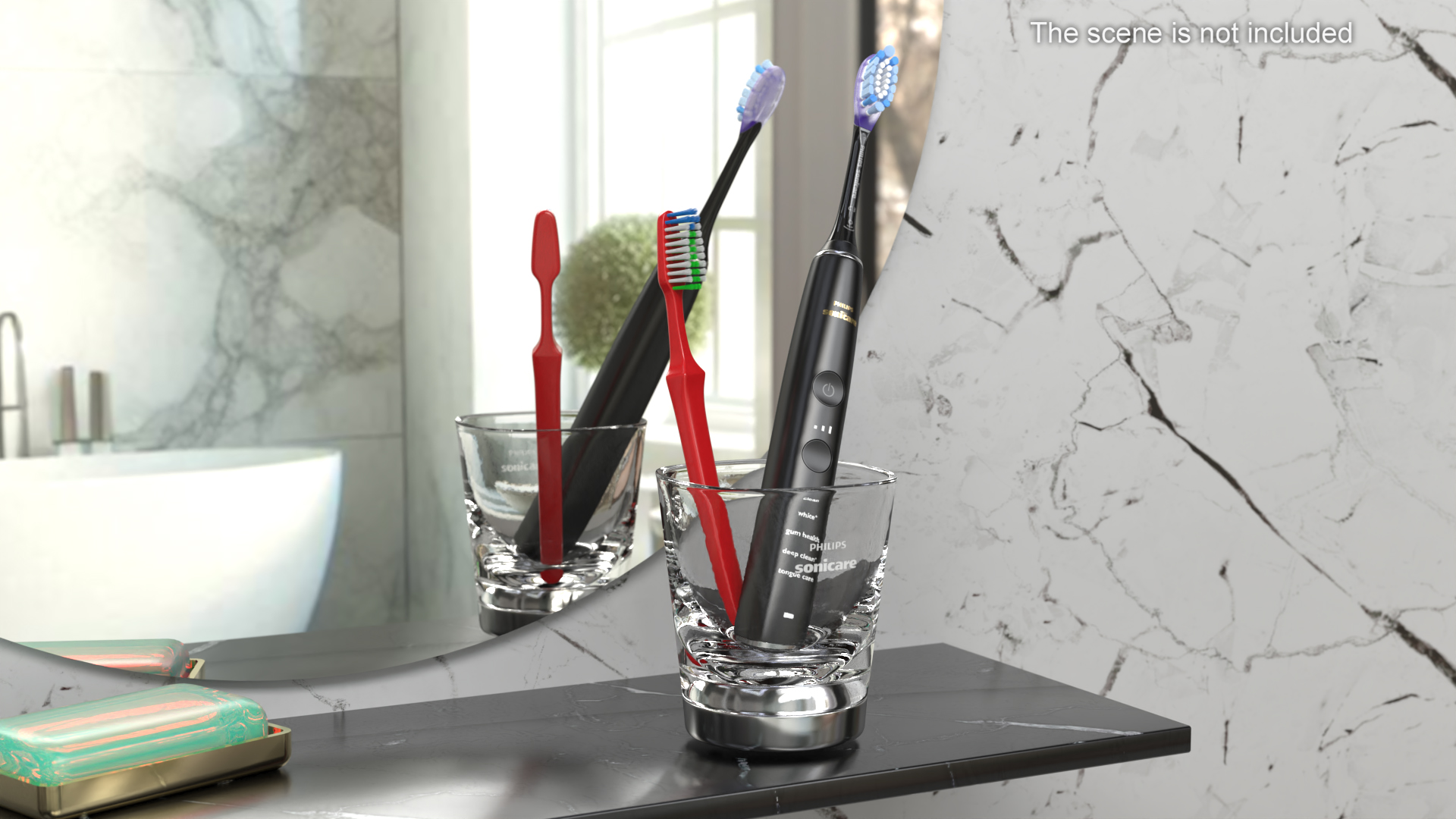 3D Glass with Toothbrushes model