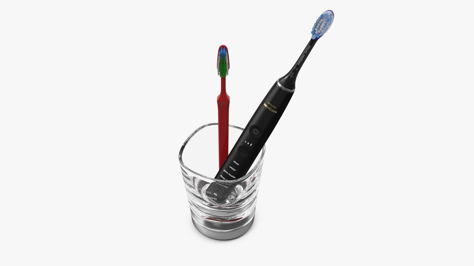 3D Glass with Toothbrushes model