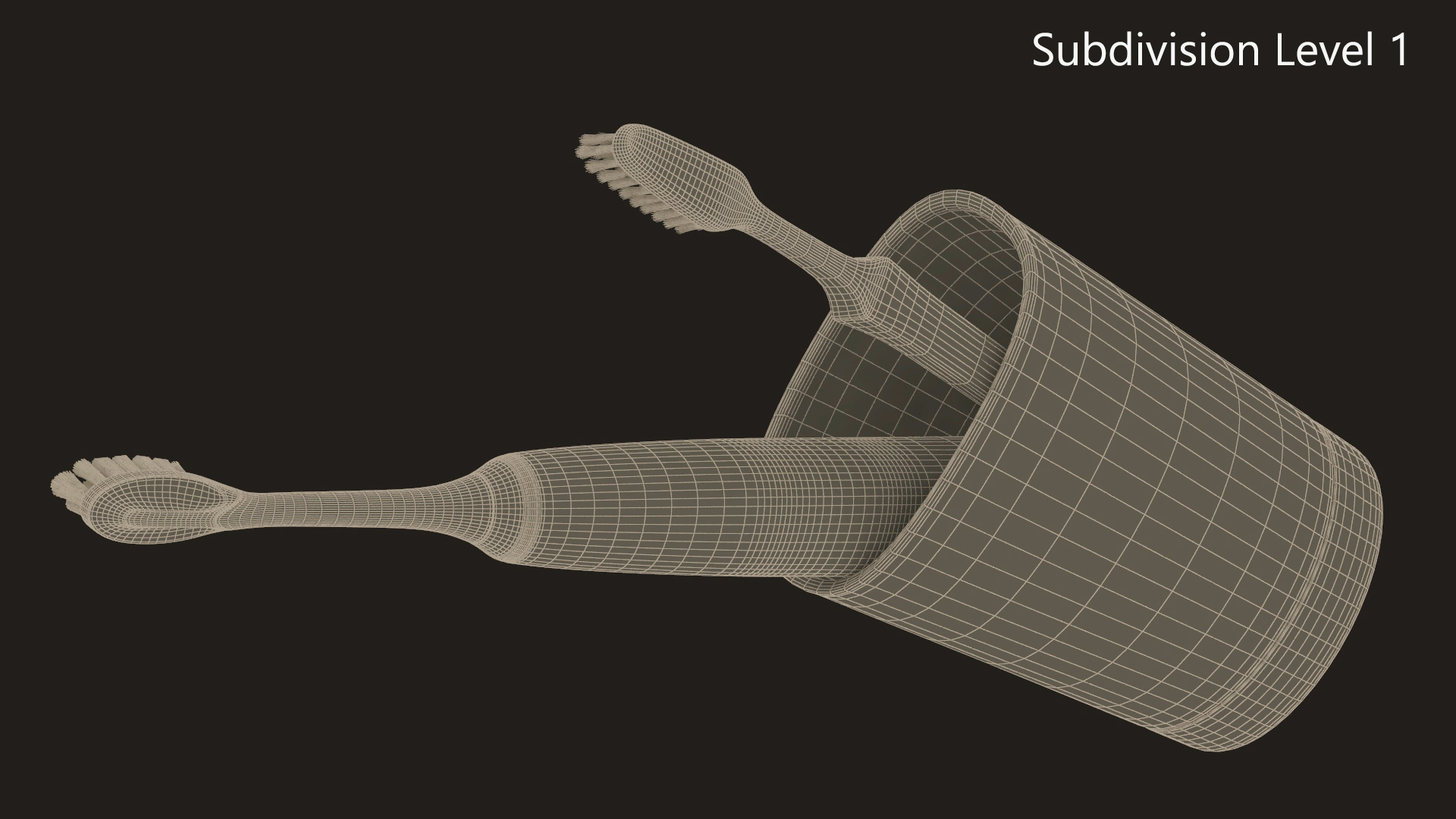 3D Glass with Toothbrushes model