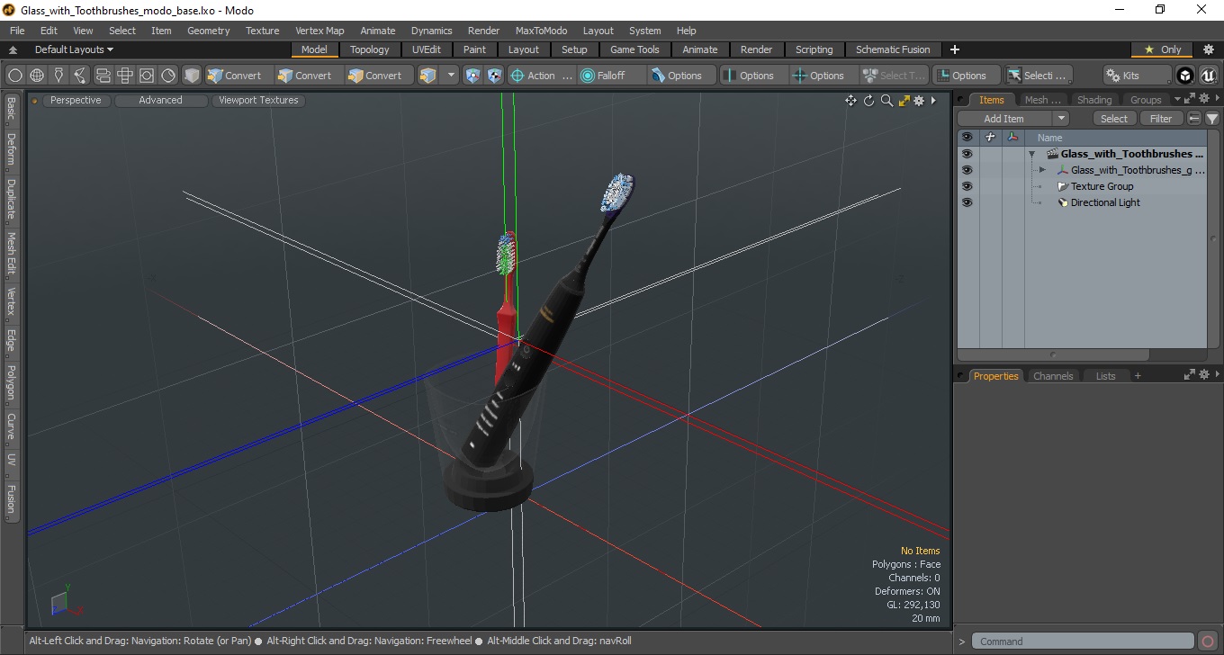 3D Glass with Toothbrushes model