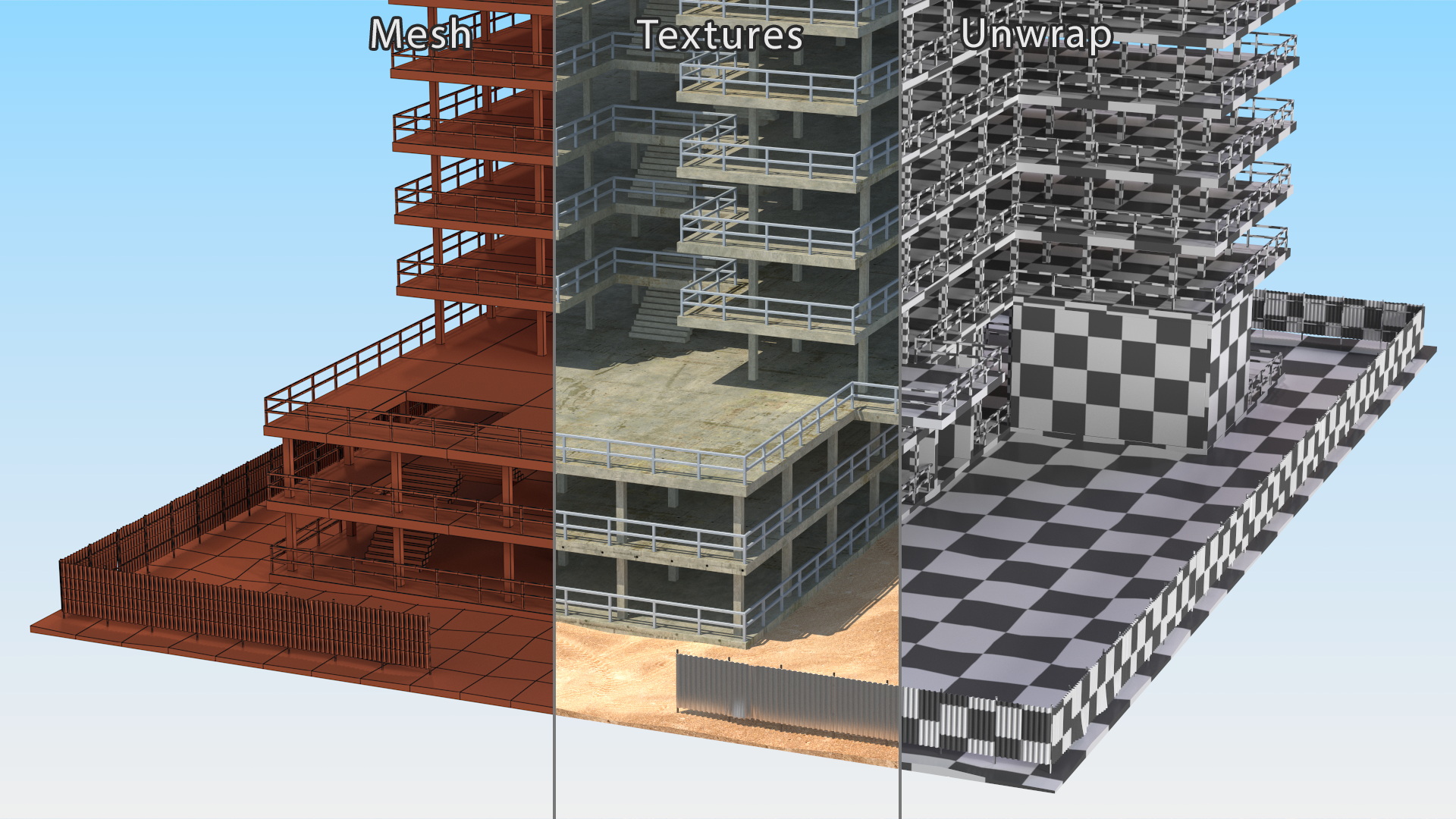 High Rise Building Under Construction 3D