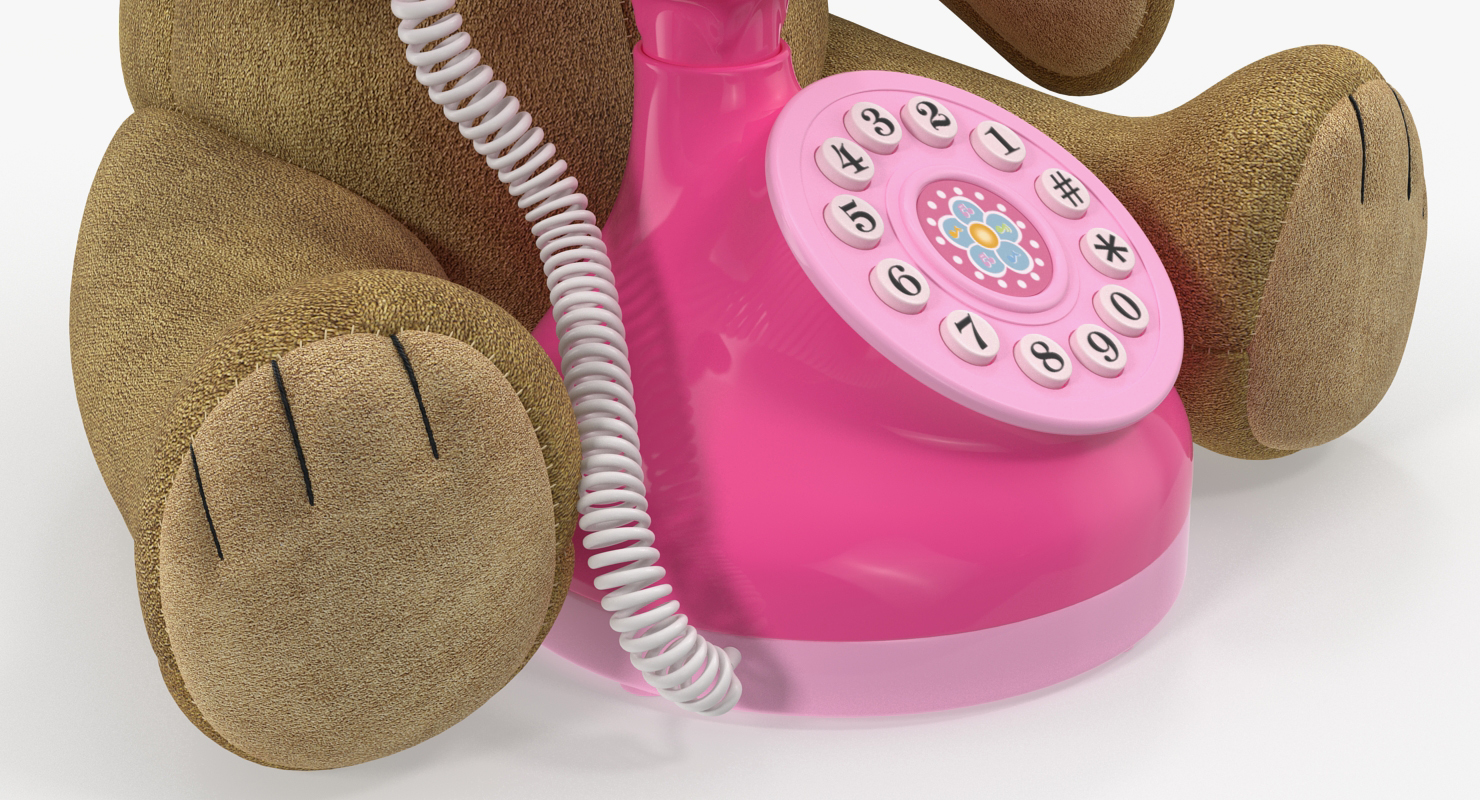 3D model Teddy Bear with Toy Phone