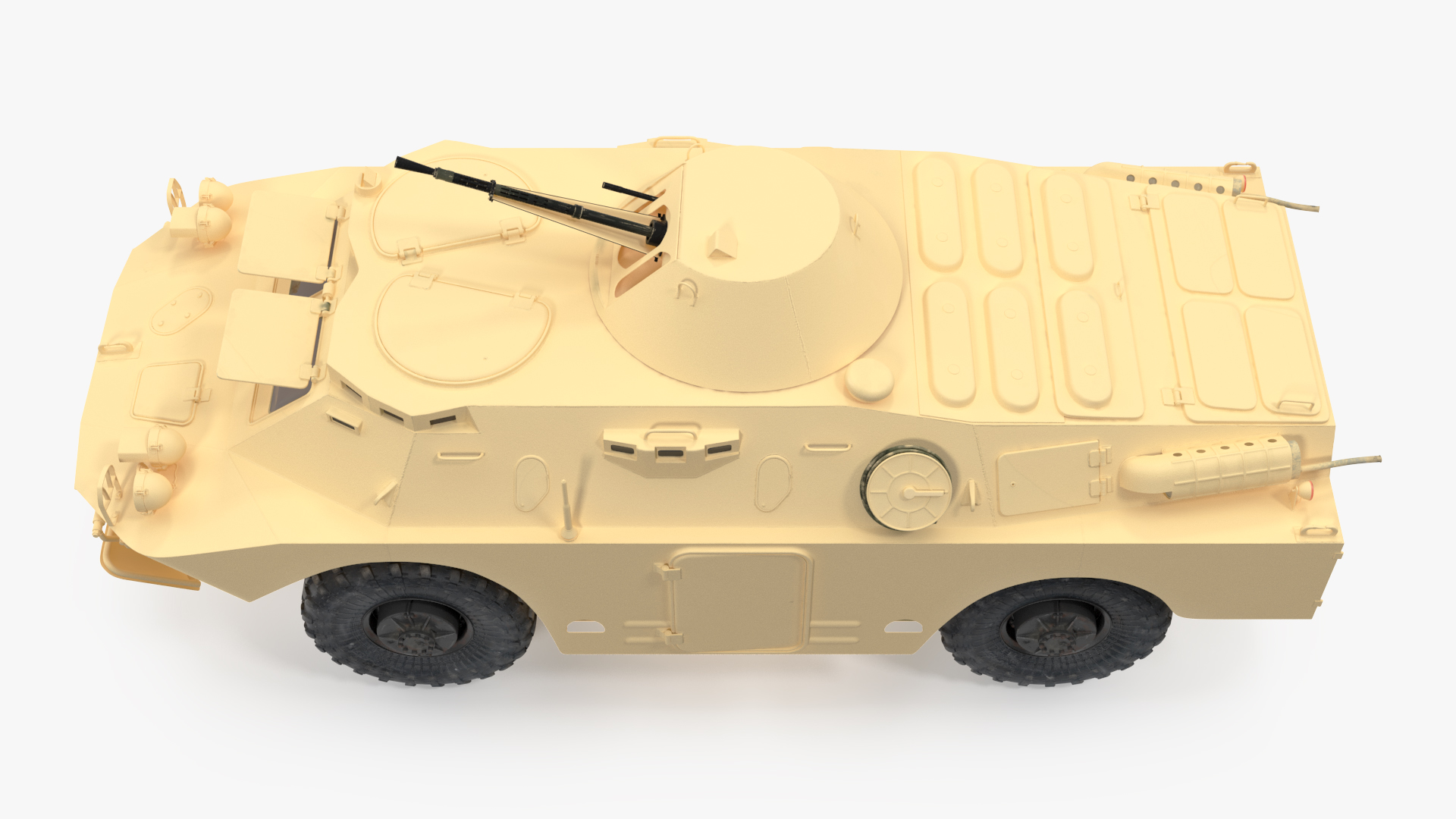 3D BRDM 2 Amphibious Vehicle Yellow Simple Interior model