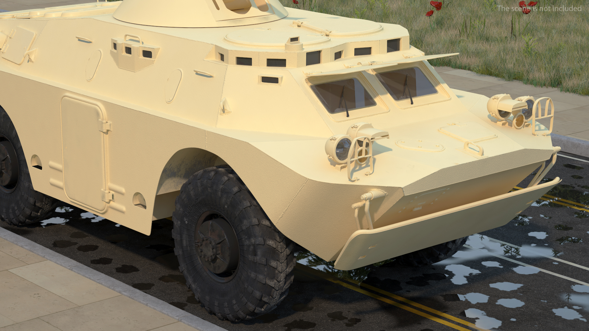 3D BRDM 2 Amphibious Vehicle Yellow Simple Interior model