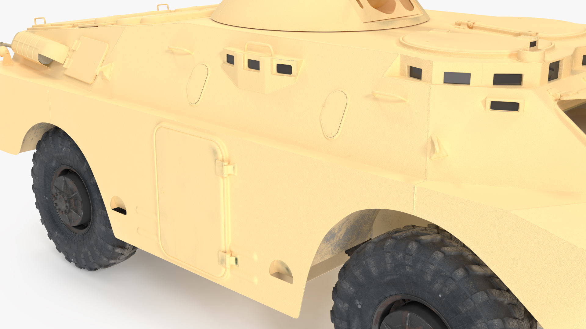 3D BRDM 2 Amphibious Vehicle Yellow Simple Interior model