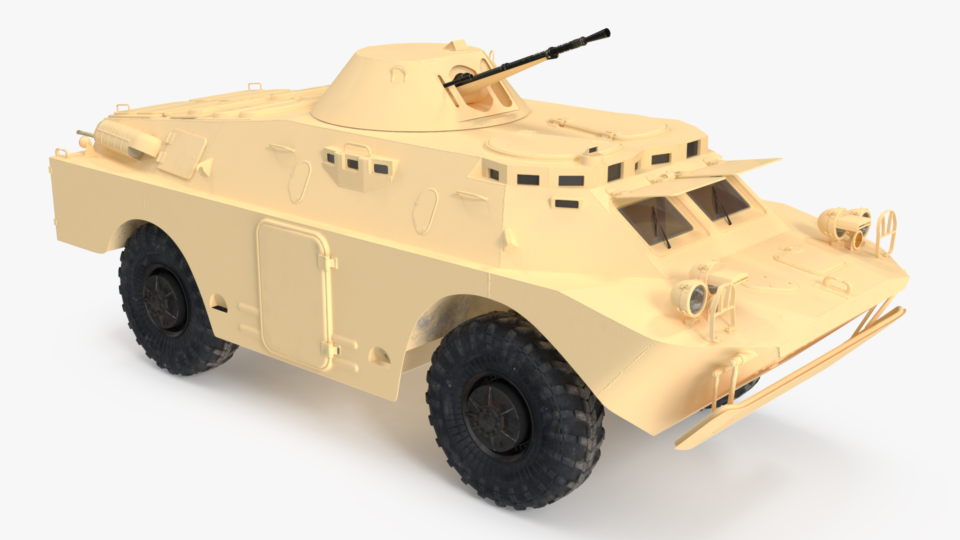 3D BRDM 2 Amphibious Vehicle Yellow Simple Interior model