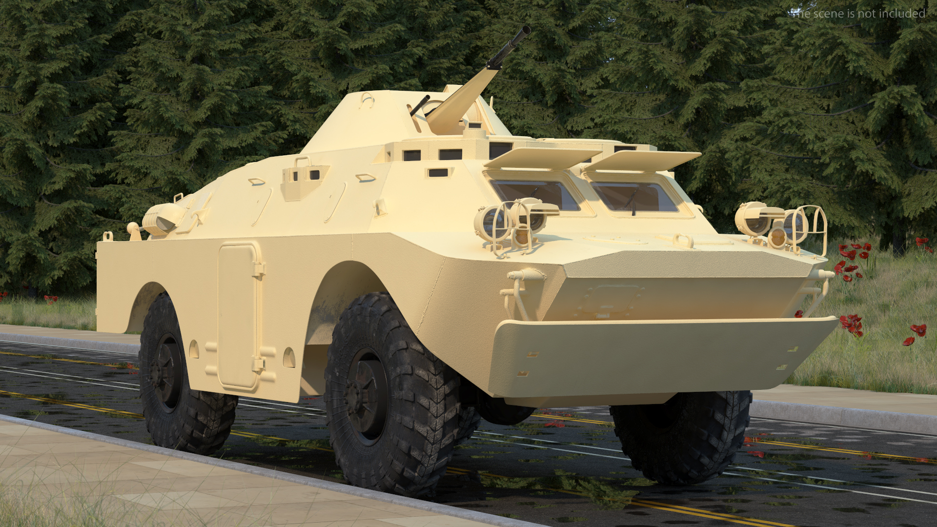 3D BRDM 2 Amphibious Vehicle Yellow Simple Interior model