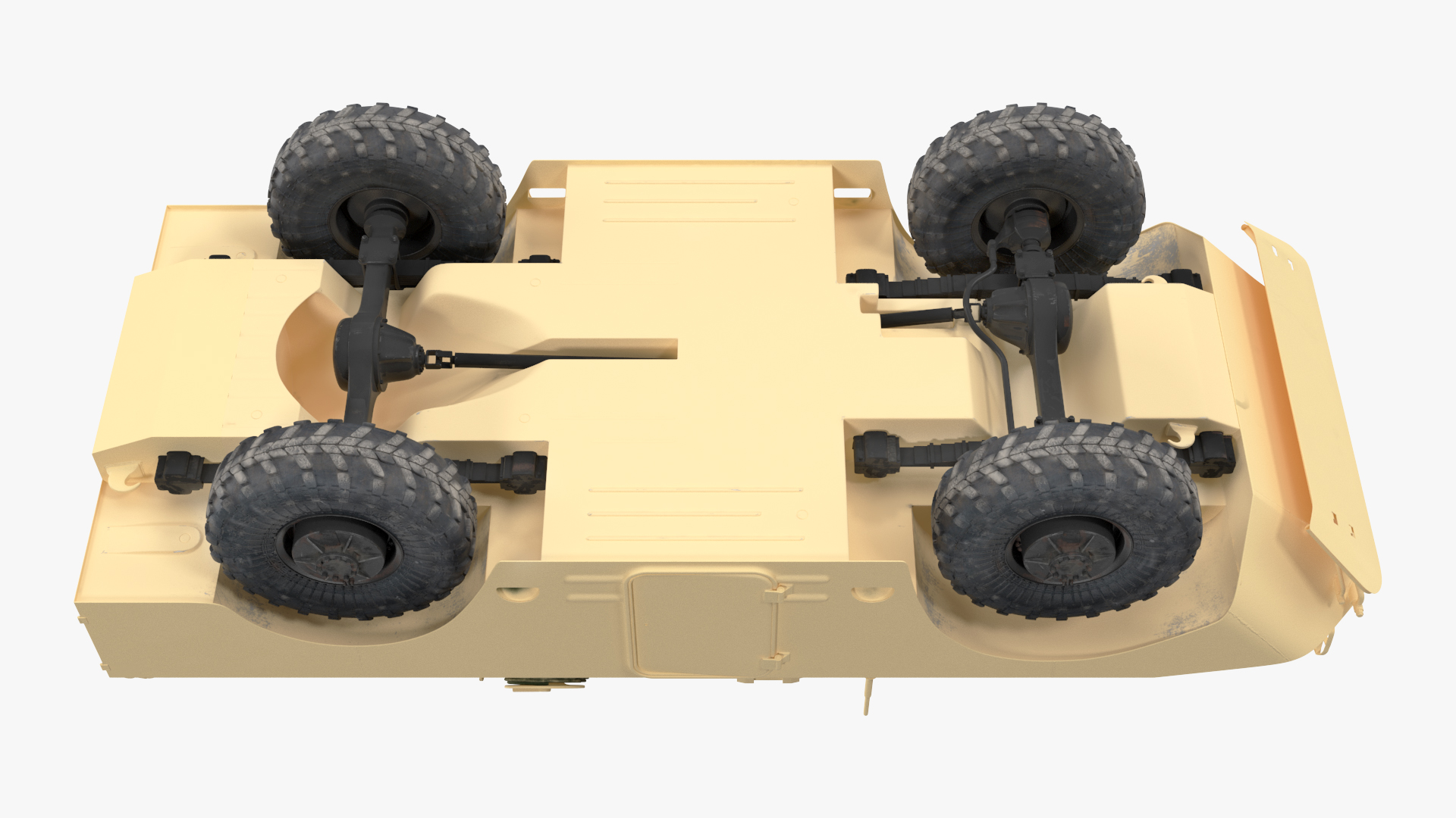 3D BRDM 2 Amphibious Vehicle Yellow Simple Interior model