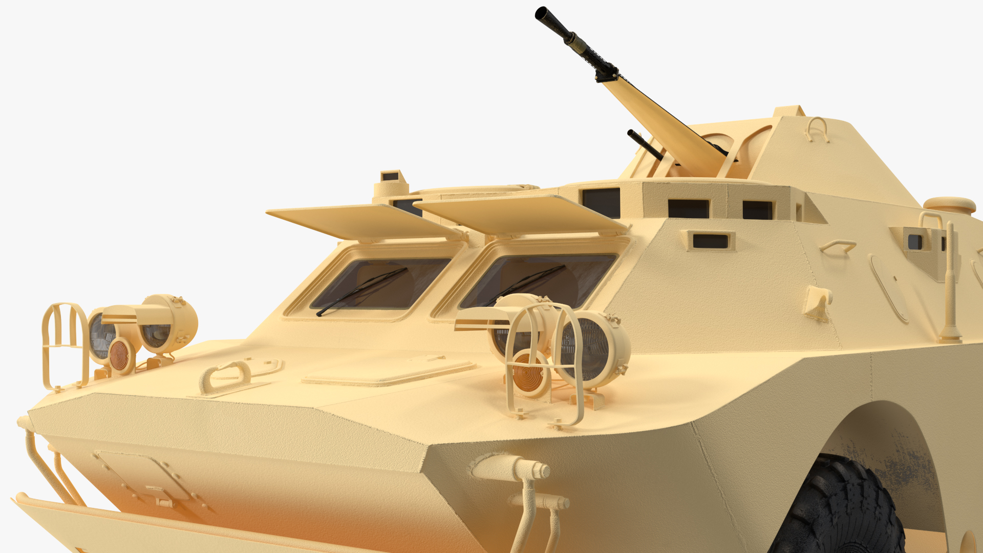 3D BRDM 2 Amphibious Vehicle Yellow Simple Interior model