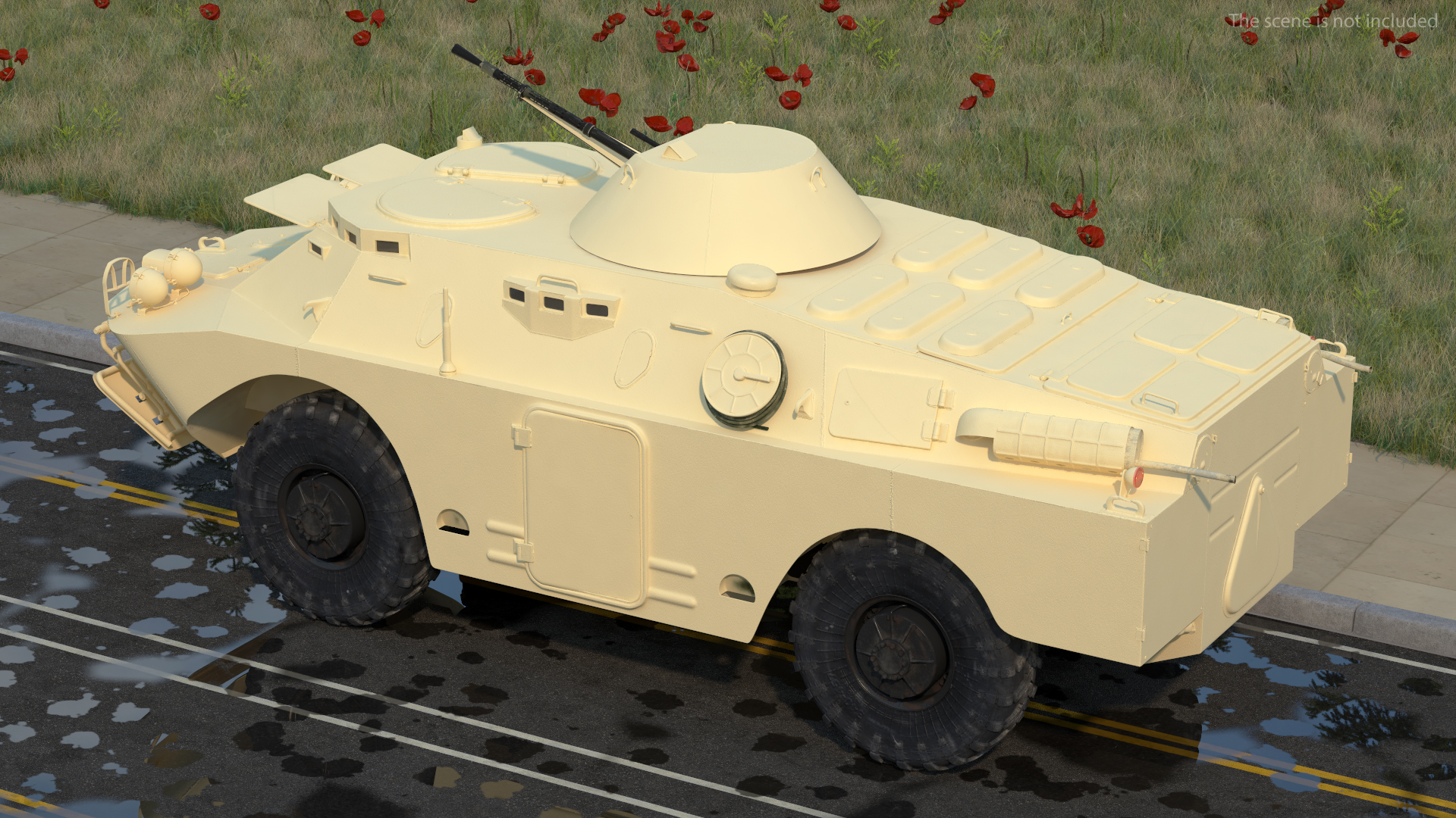 3D BRDM 2 Amphibious Vehicle Yellow Simple Interior model