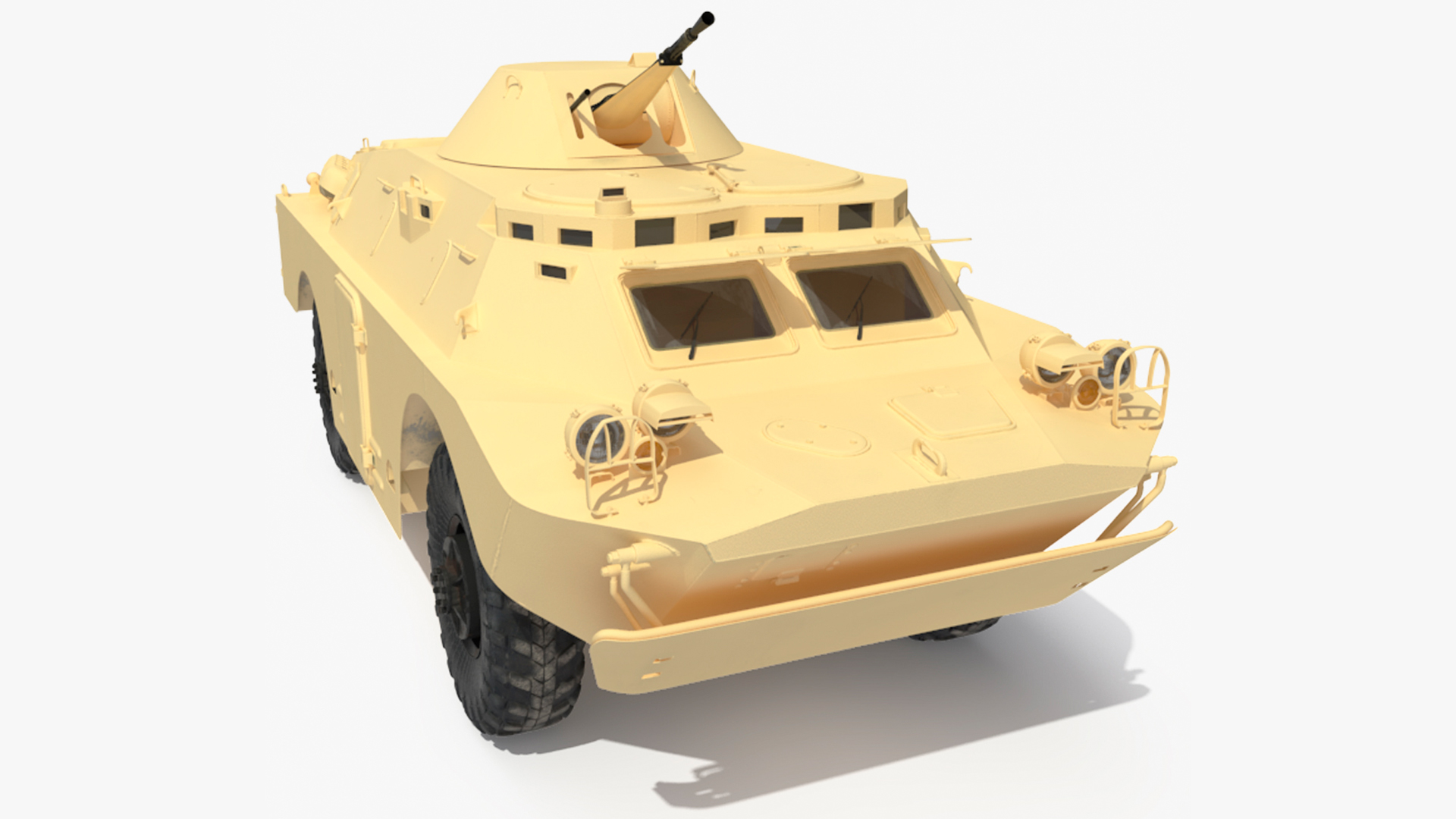 3D BRDM 2 Amphibious Vehicle Yellow Simple Interior model