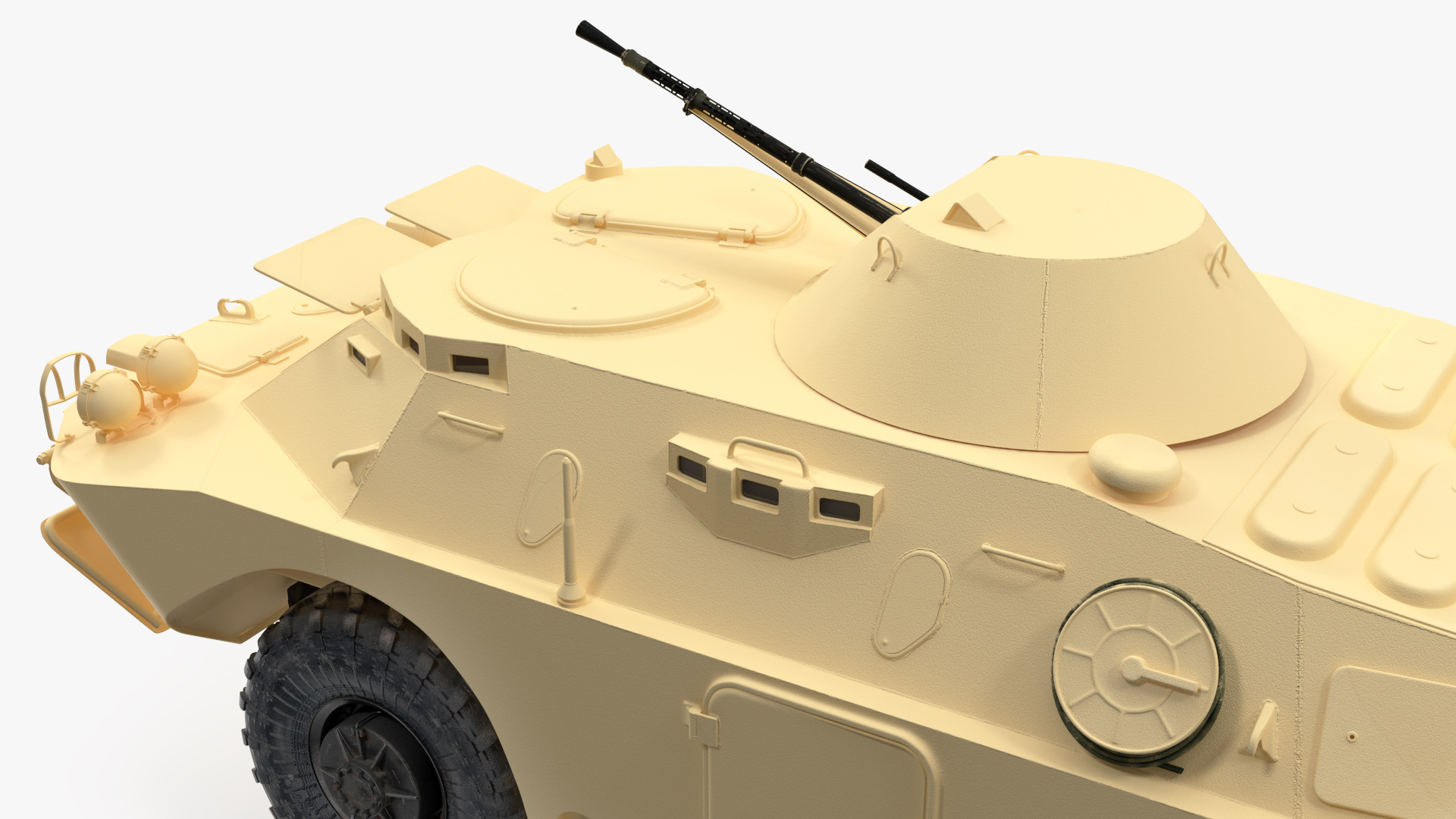 3D BRDM 2 Amphibious Vehicle Yellow Simple Interior model