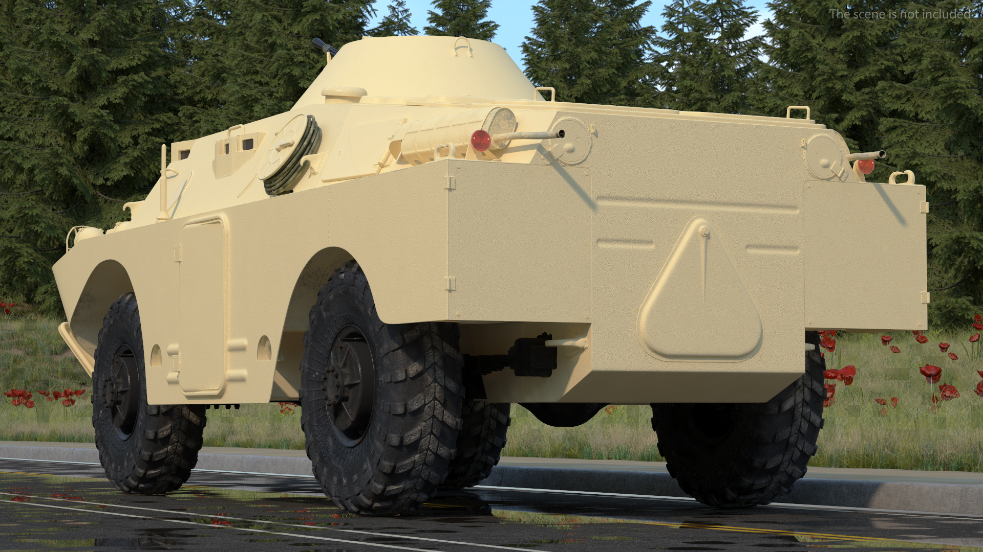 3D BRDM 2 Amphibious Vehicle Yellow Simple Interior model