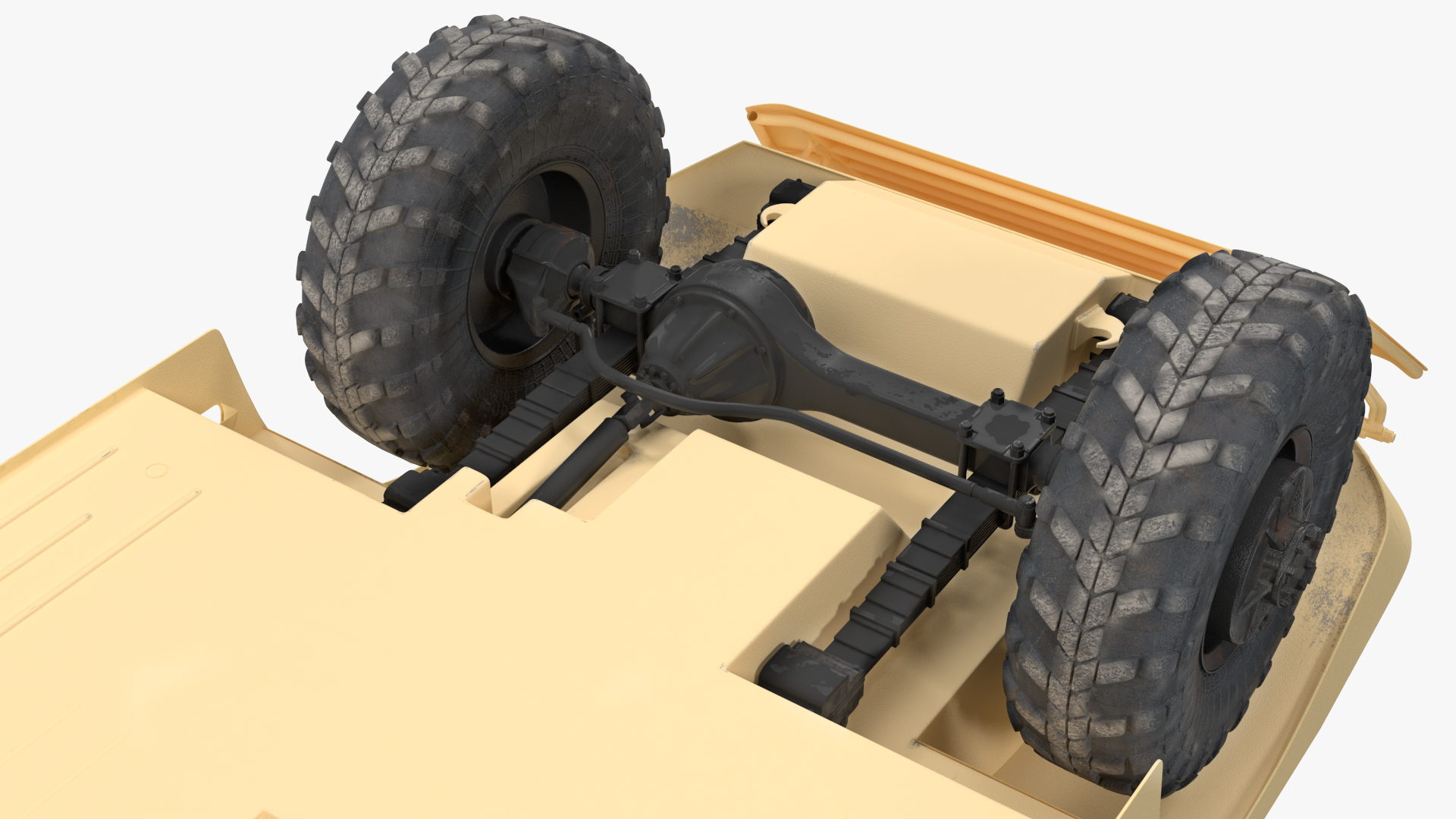 3D BRDM 2 Amphibious Vehicle Yellow Simple Interior model