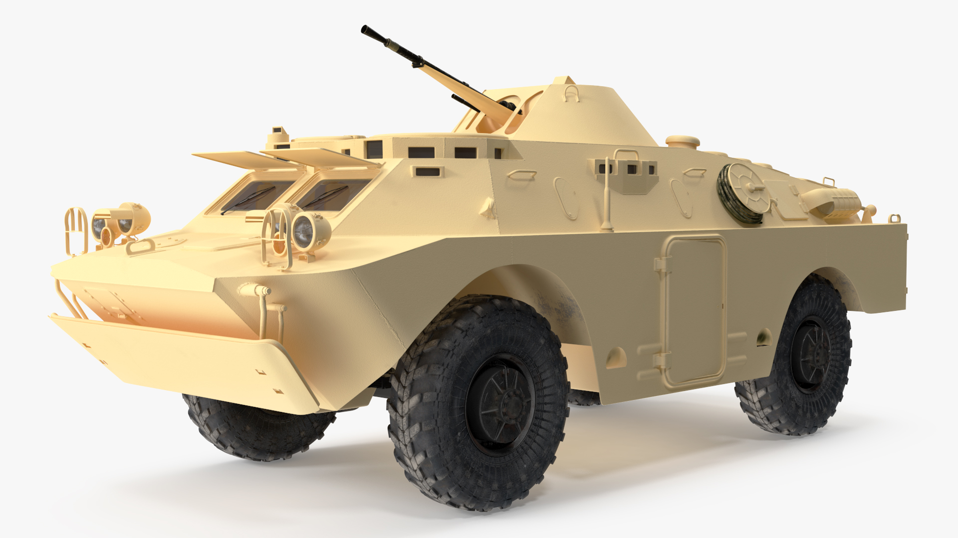 3D BRDM 2 Amphibious Vehicle Yellow Simple Interior model