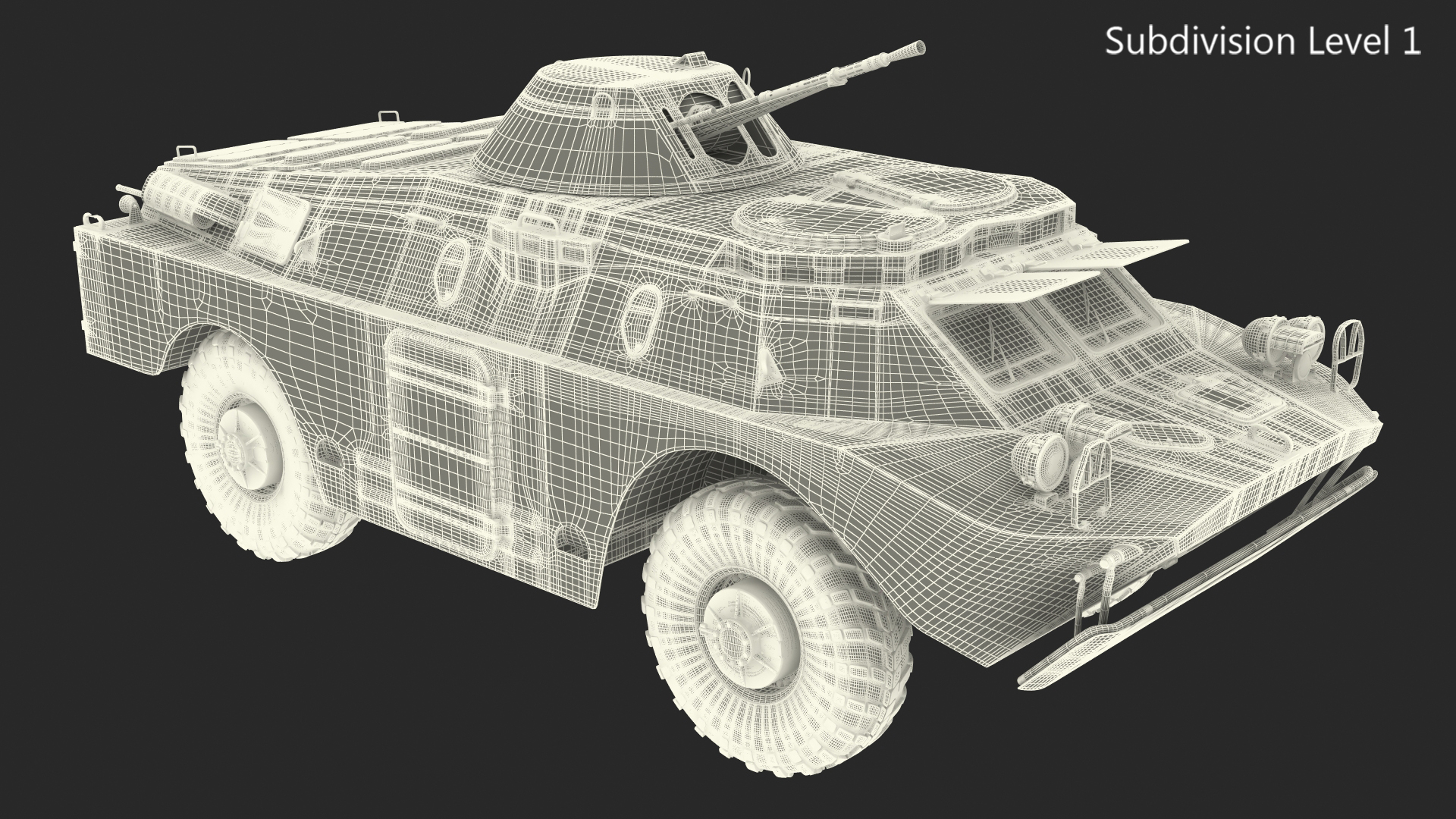 3D BRDM 2 Amphibious Vehicle Yellow Simple Interior model