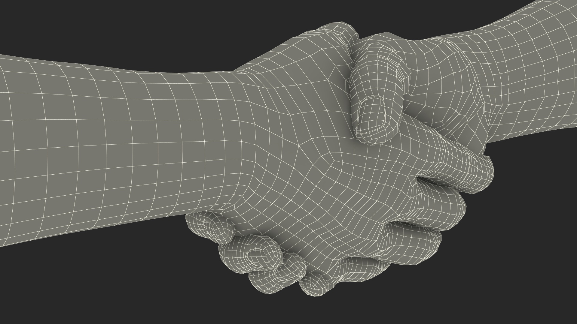 3D Handshake African Man Hands with Fur Rigged model