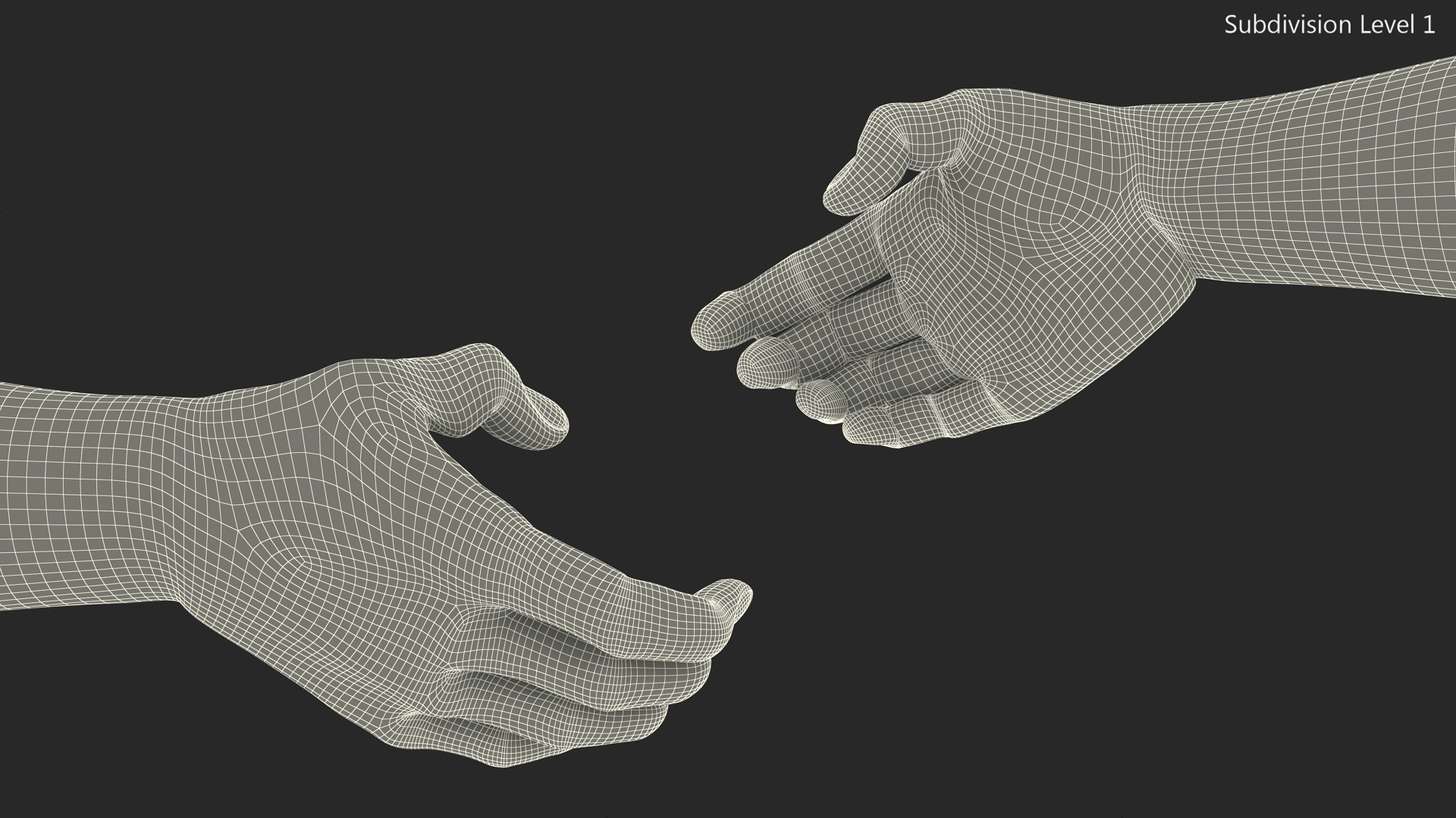 3D Handshake African Man Hands with Fur Rigged model