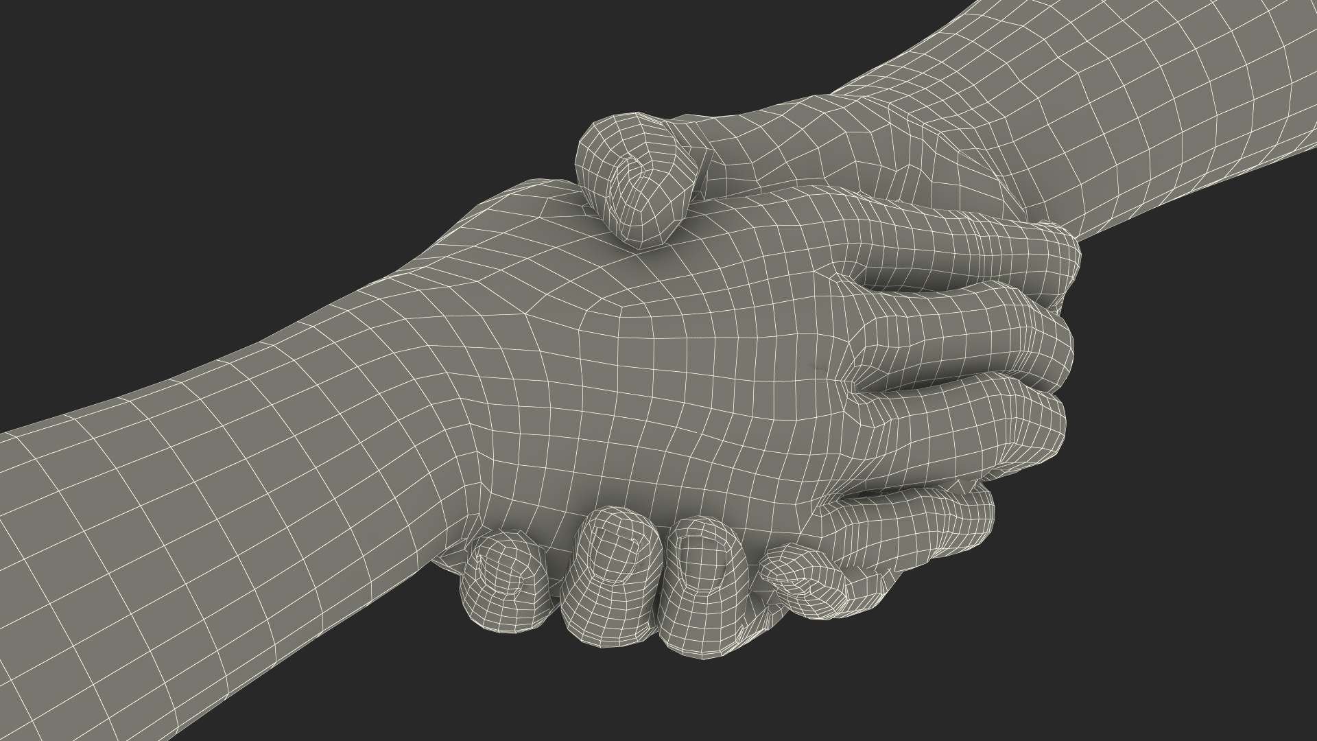 3D Handshake African Man Hands with Fur Rigged model