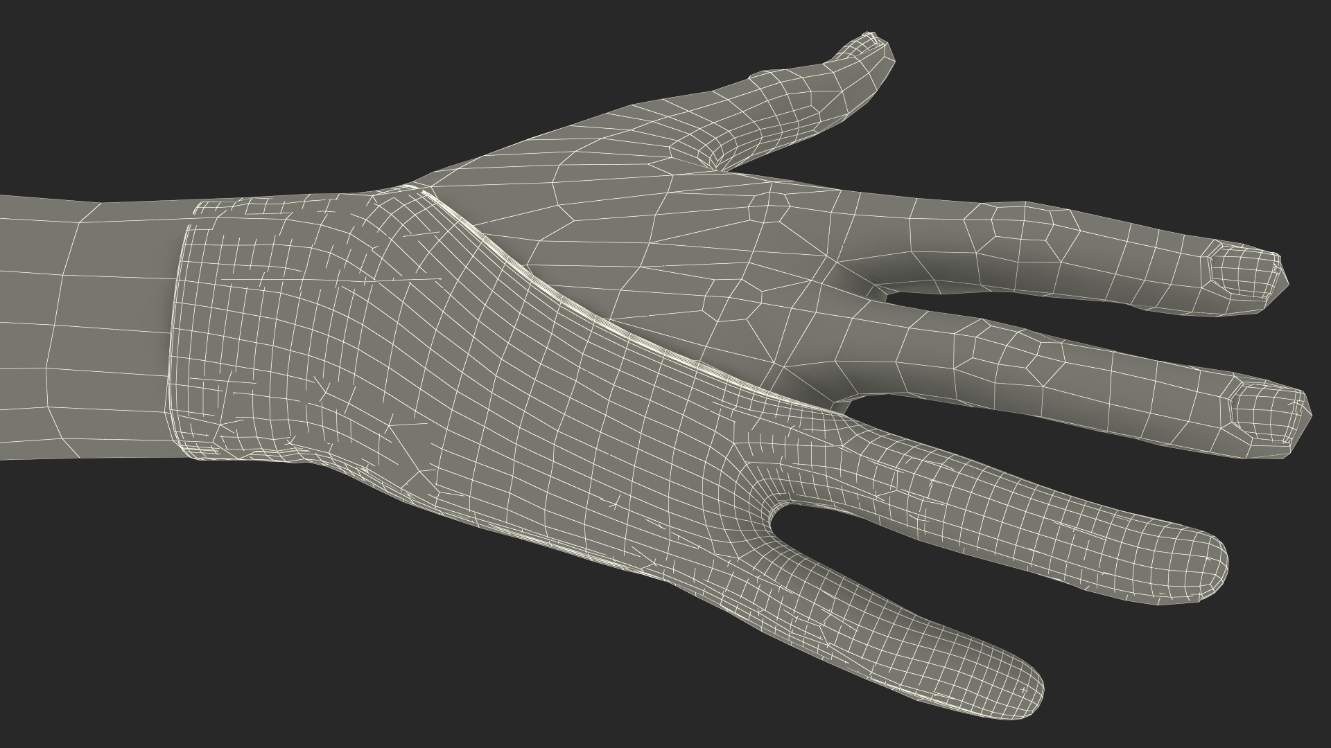 3D Black Artist Glove on Hand