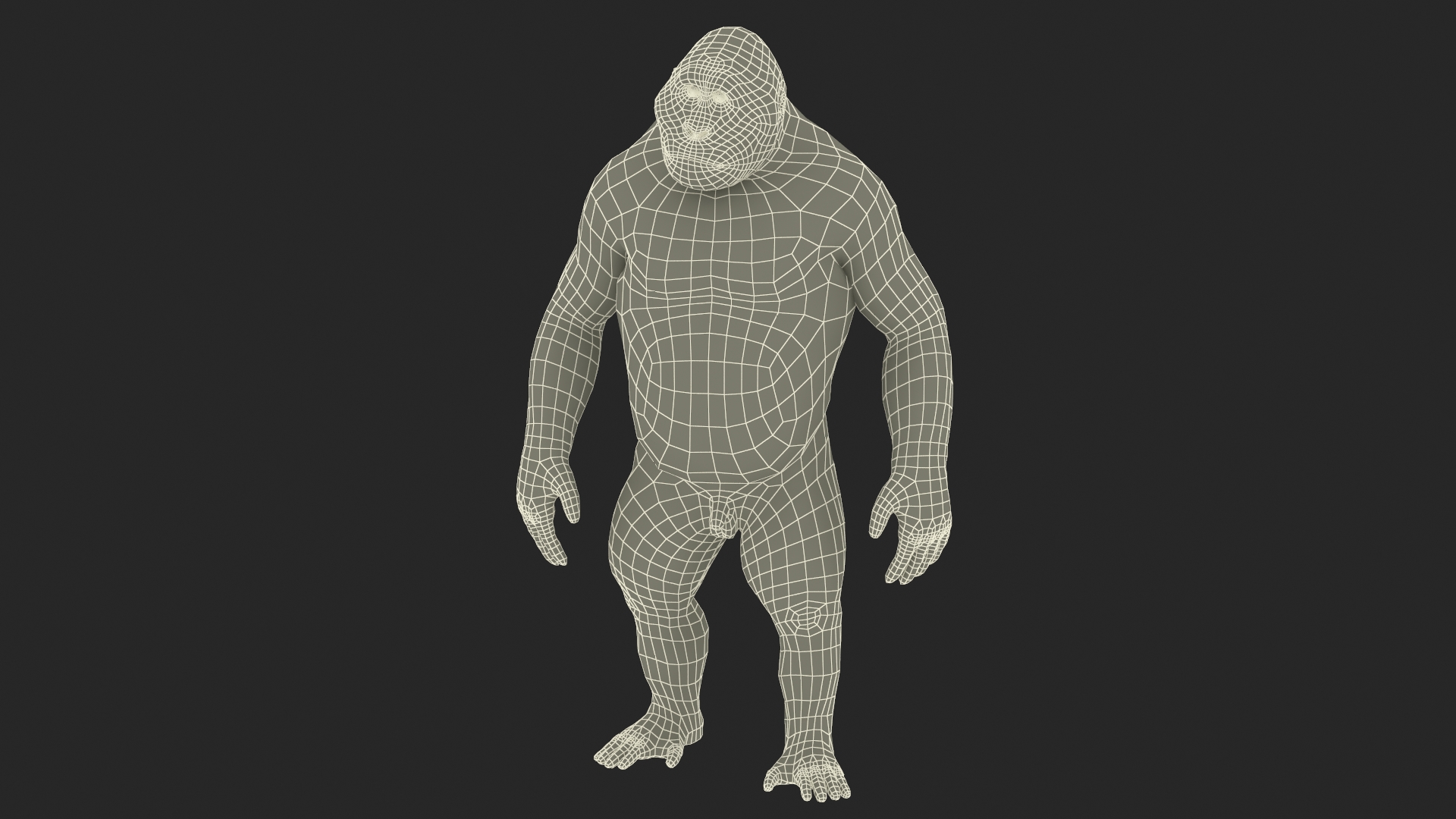 3D Big Ape Gigantopithecus in Bamboo Grove Fur model