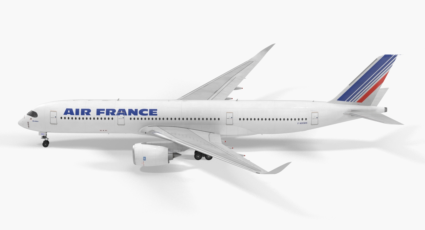 3D Airbus A350 900 Air France Rigged model