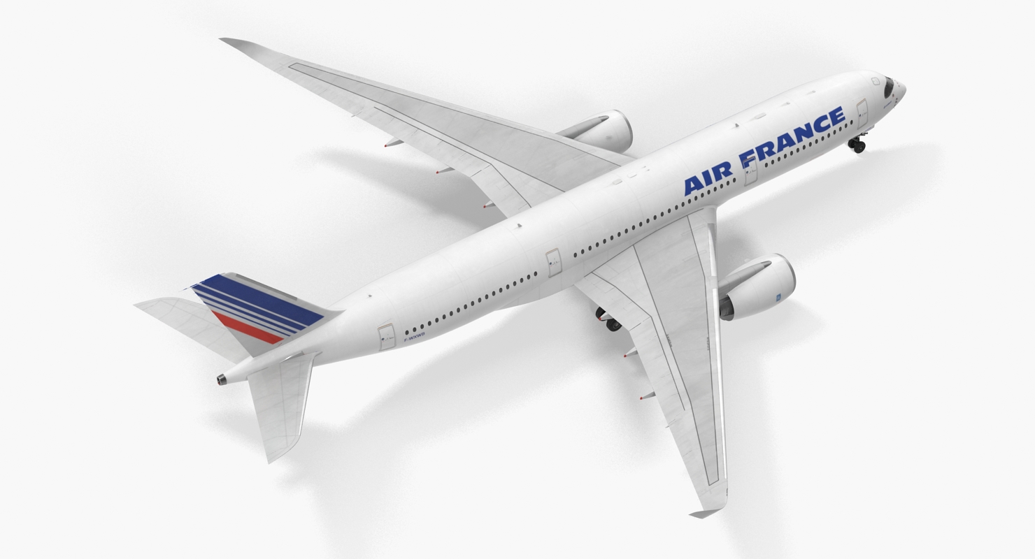 3D Airbus A350 900 Air France Rigged model