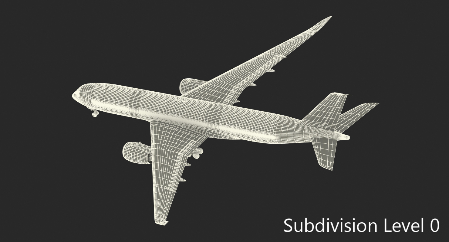 3D Airbus A350 900 Air France Rigged model