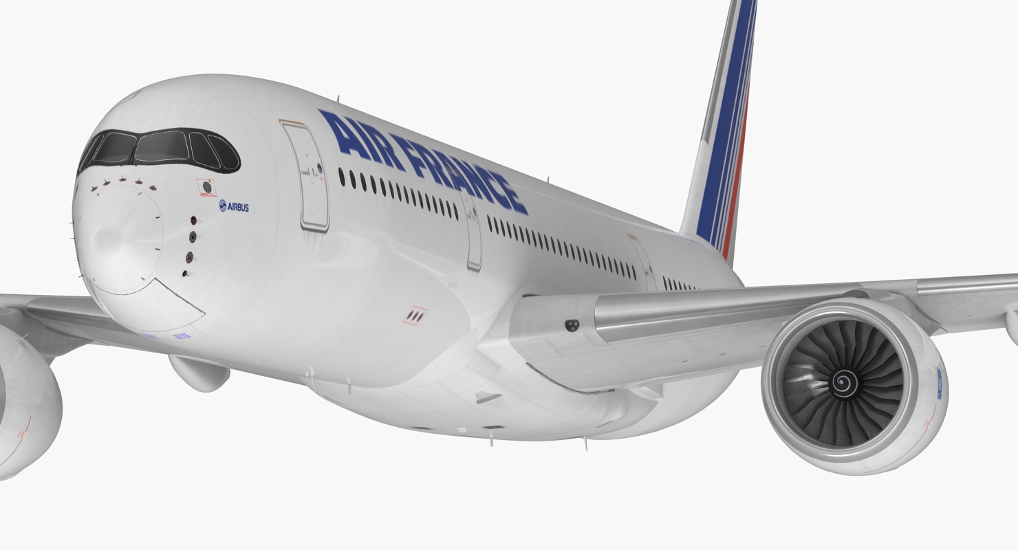 3D Airbus A350 900 Air France Rigged model